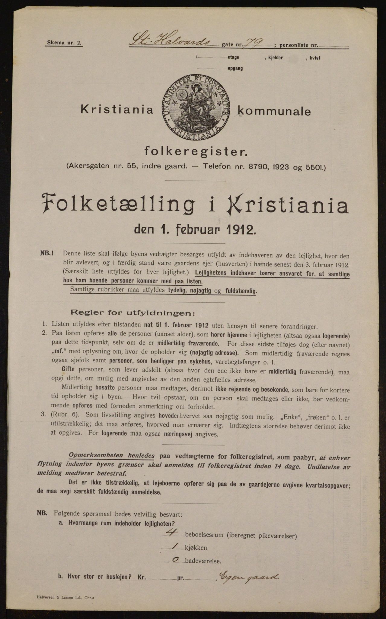 OBA, Municipal Census 1912 for Kristiania, 1912, p. 88149