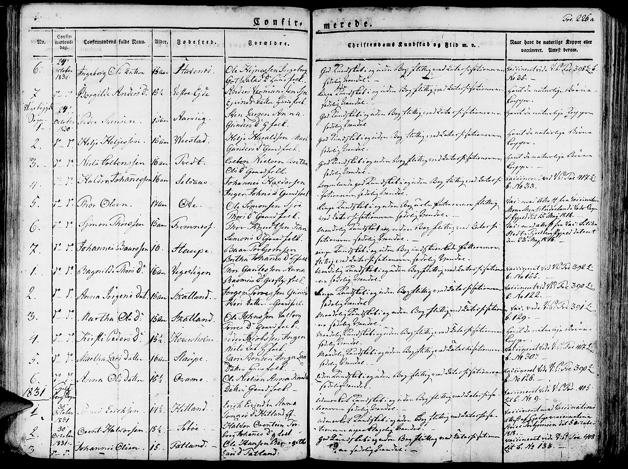 Fjelberg sokneprestembete, SAB/A-75201/H/Haa: Parish register (official) no. A 5, 1822-1834, p. 226
