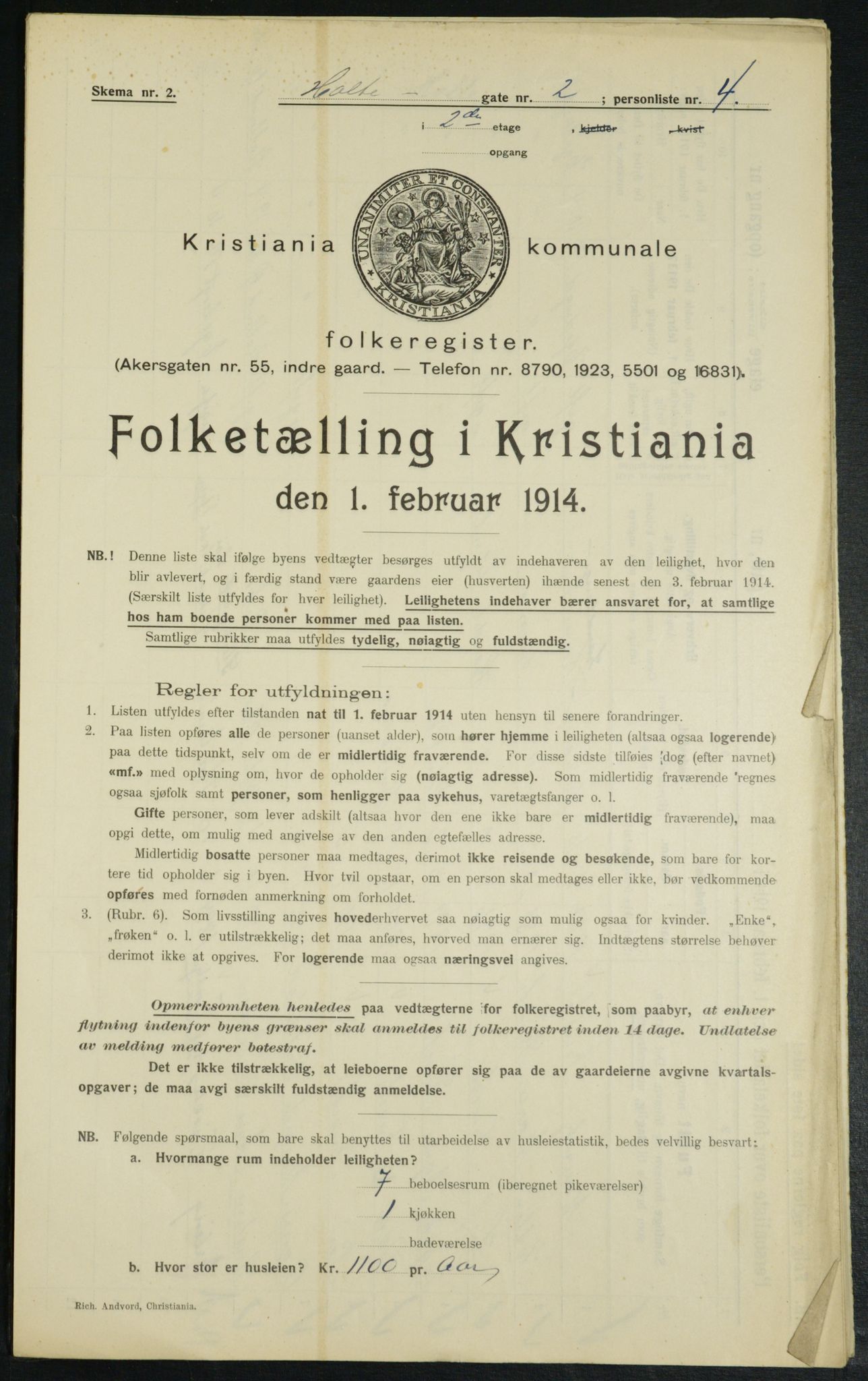 OBA, Municipal Census 1914 for Kristiania, 1914, p. 41184