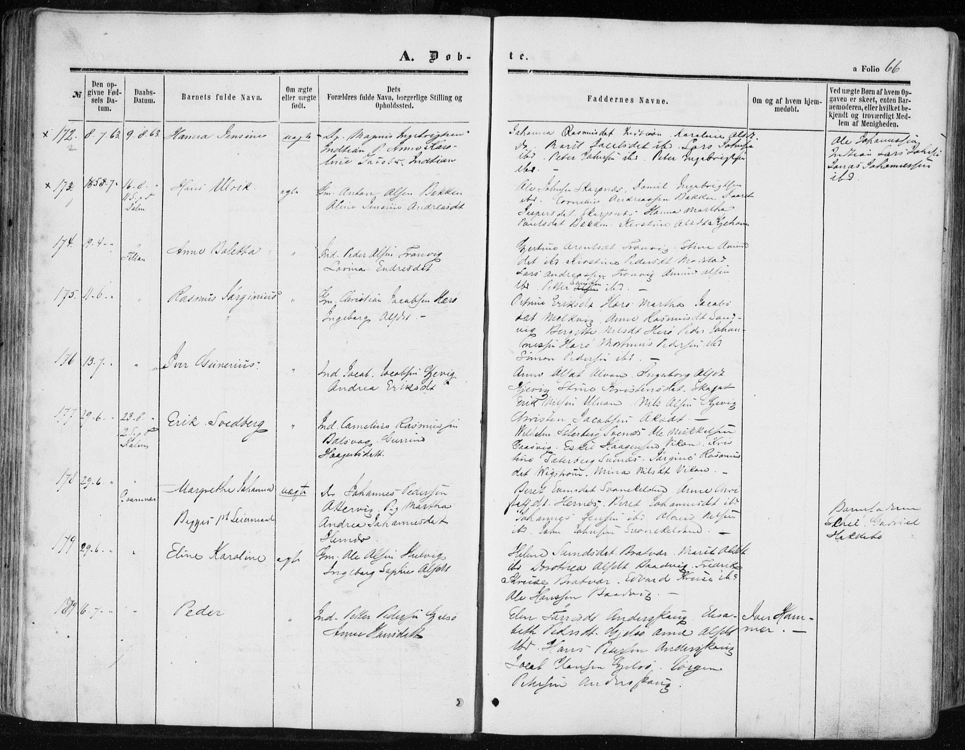 Ministerialprotokoller, klokkerbøker og fødselsregistre - Sør-Trøndelag, AV/SAT-A-1456/634/L0531: Parish register (official) no. 634A07, 1861-1870, p. 66