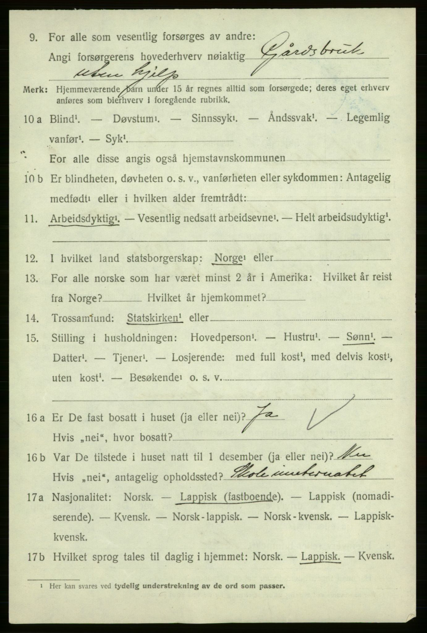 SATØ, 1920 census for Kautokeino, 1920, p. 1434