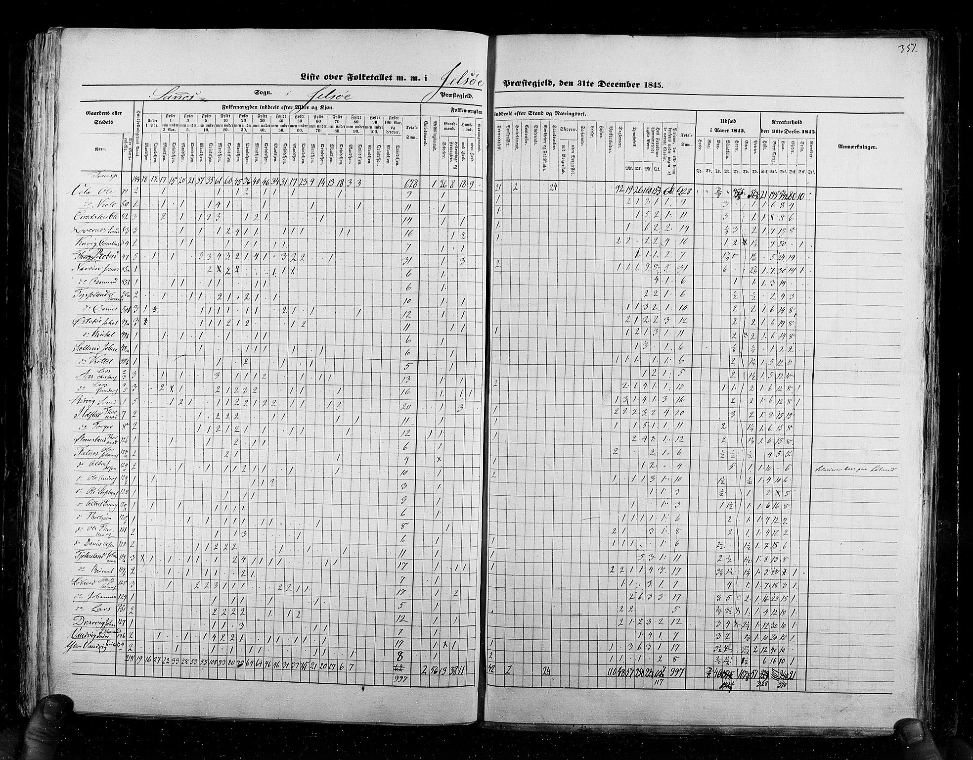 RA, Census 1845, vol. 6: Lister og Mandal amt og Stavanger amt, 1845, p. 351