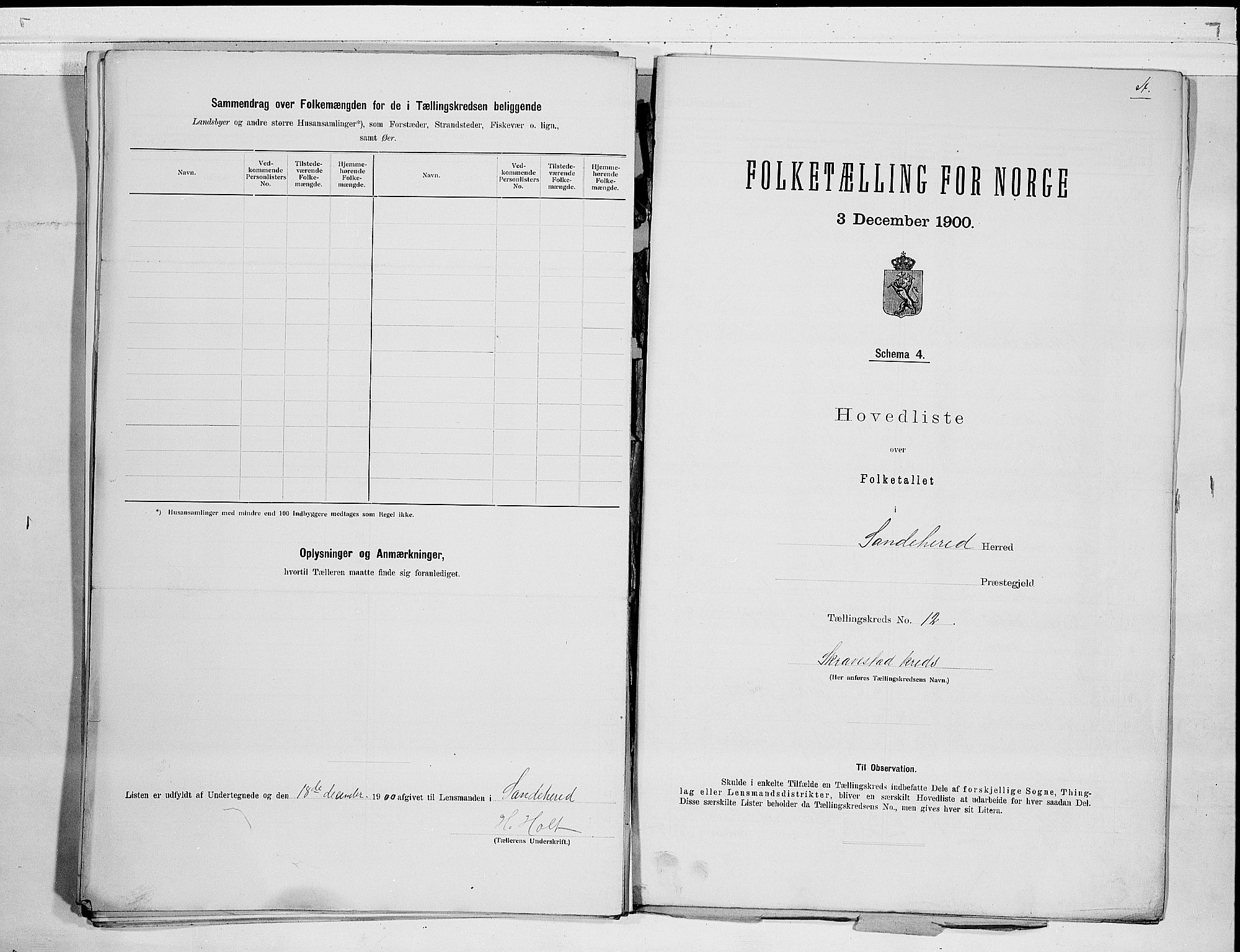 RA, 1900 census for Sandeherred, 1900, p. 38