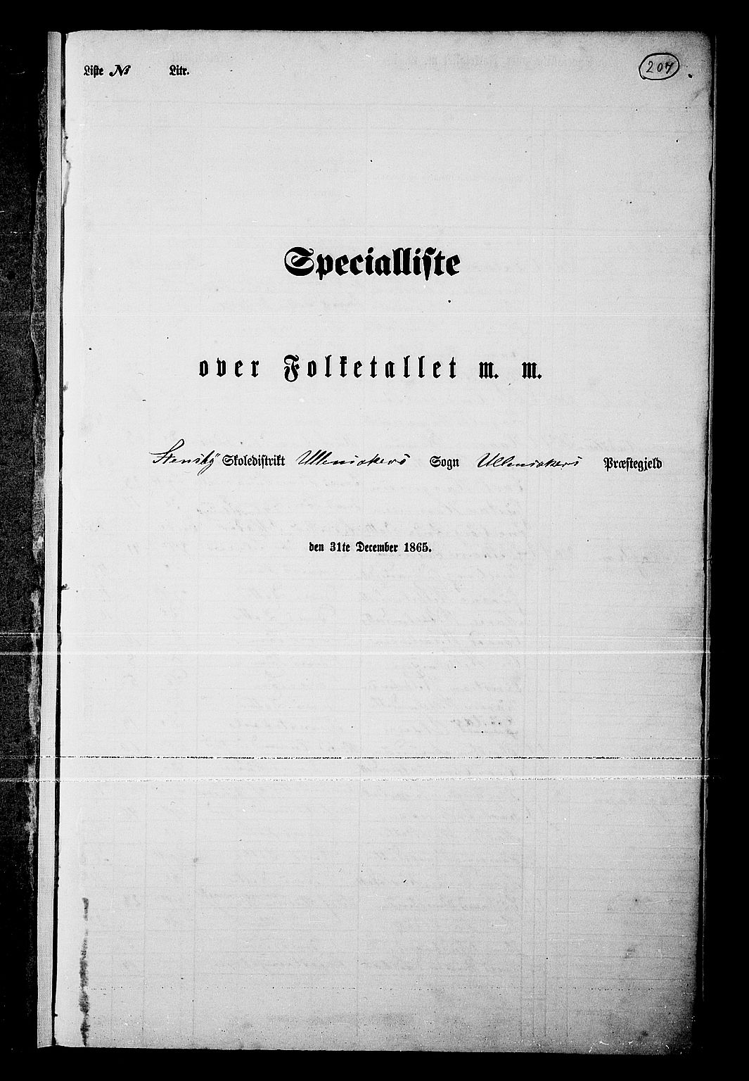 RA, 1865 census for Ullensaker, 1865, p. 179