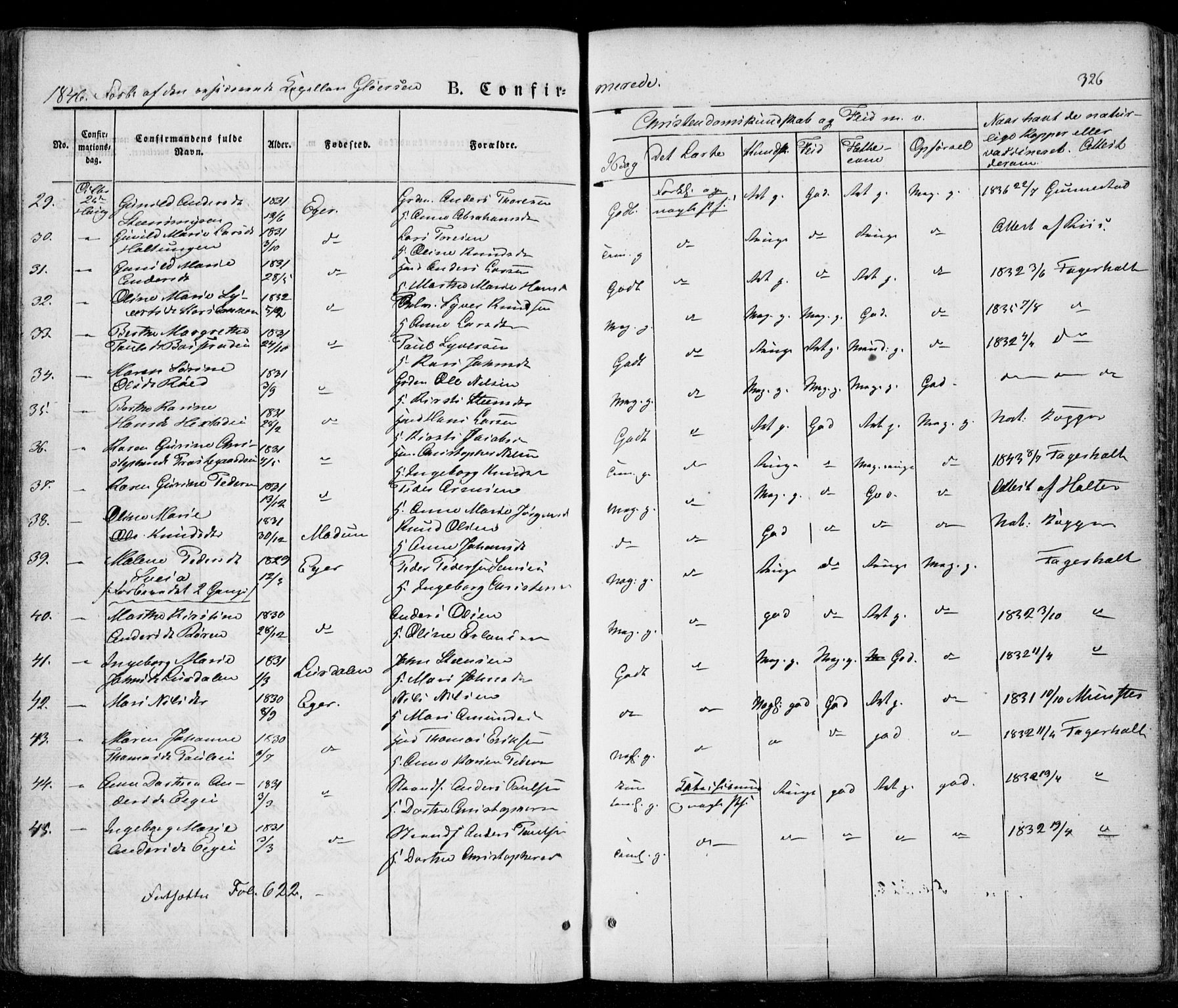 Eiker kirkebøker, AV/SAKO-A-4/G/Ga/L0002: Parish register (copy) no. I 2, 1832-1856, p. 326