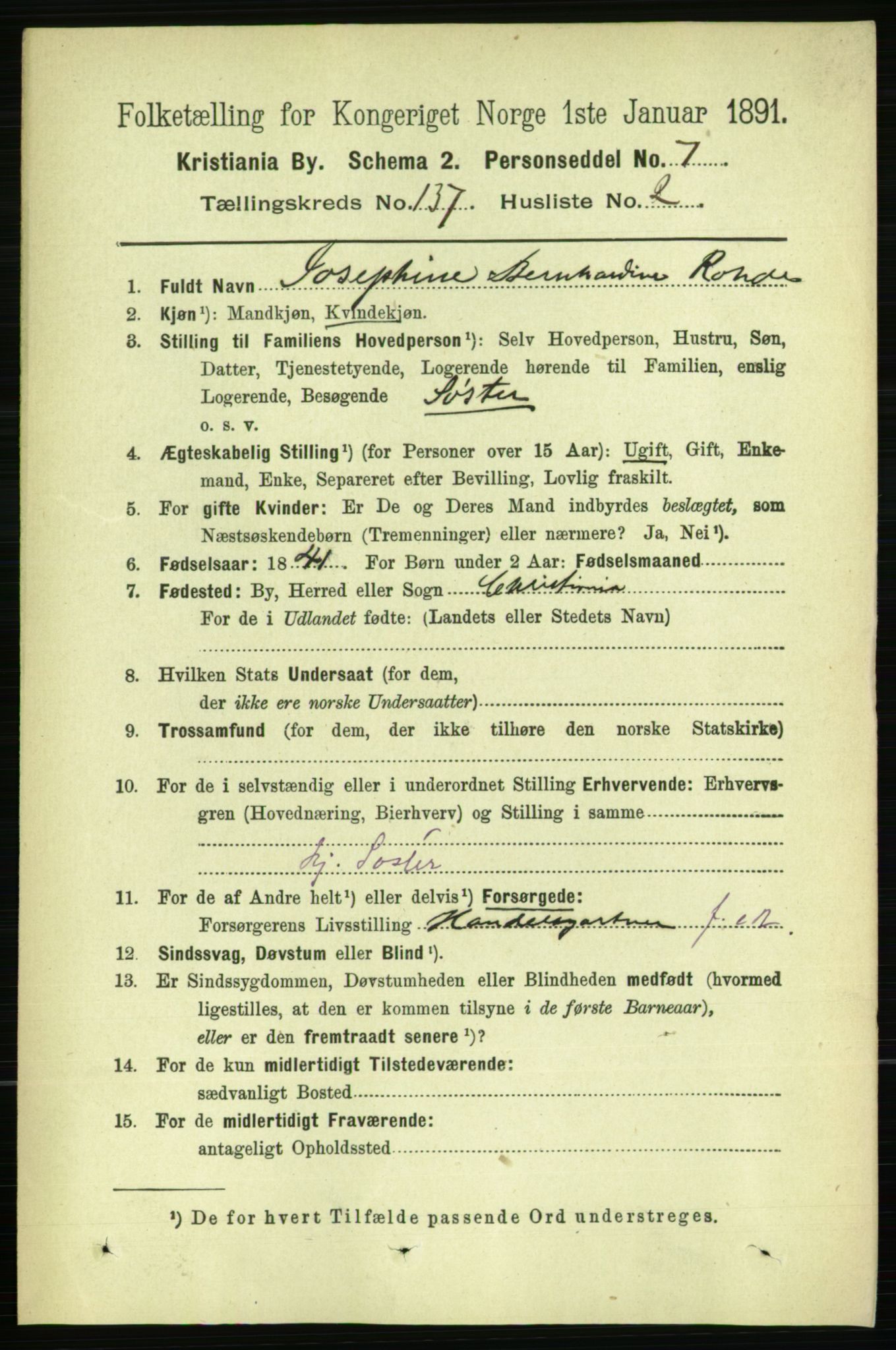 RA, 1891 census for 0301 Kristiania, 1891, p. 76260