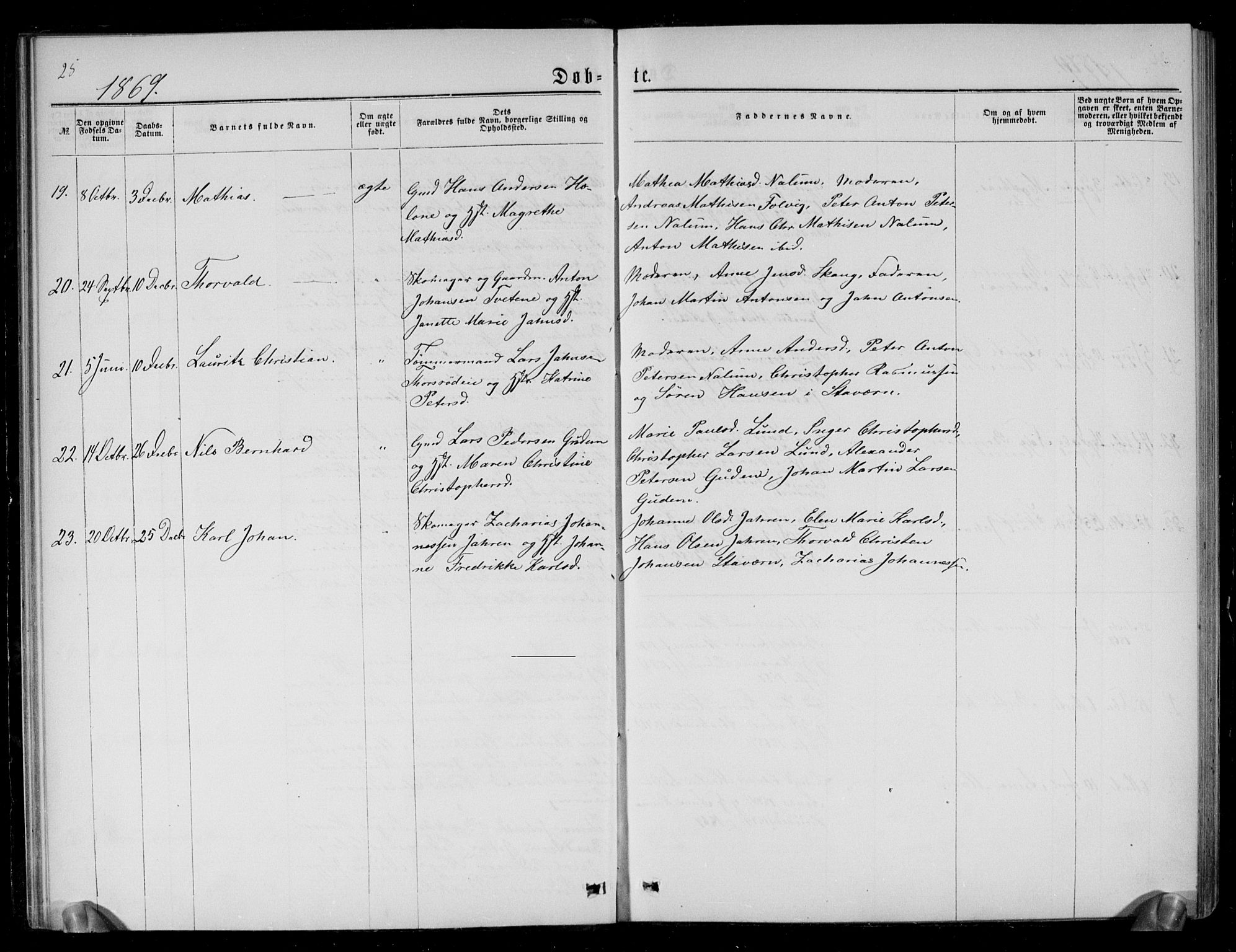 Brunlanes kirkebøker, AV/SAKO-A-342/G/Ga/L0002: Parish register (copy) no. I 2, 1866-1876, p. 25