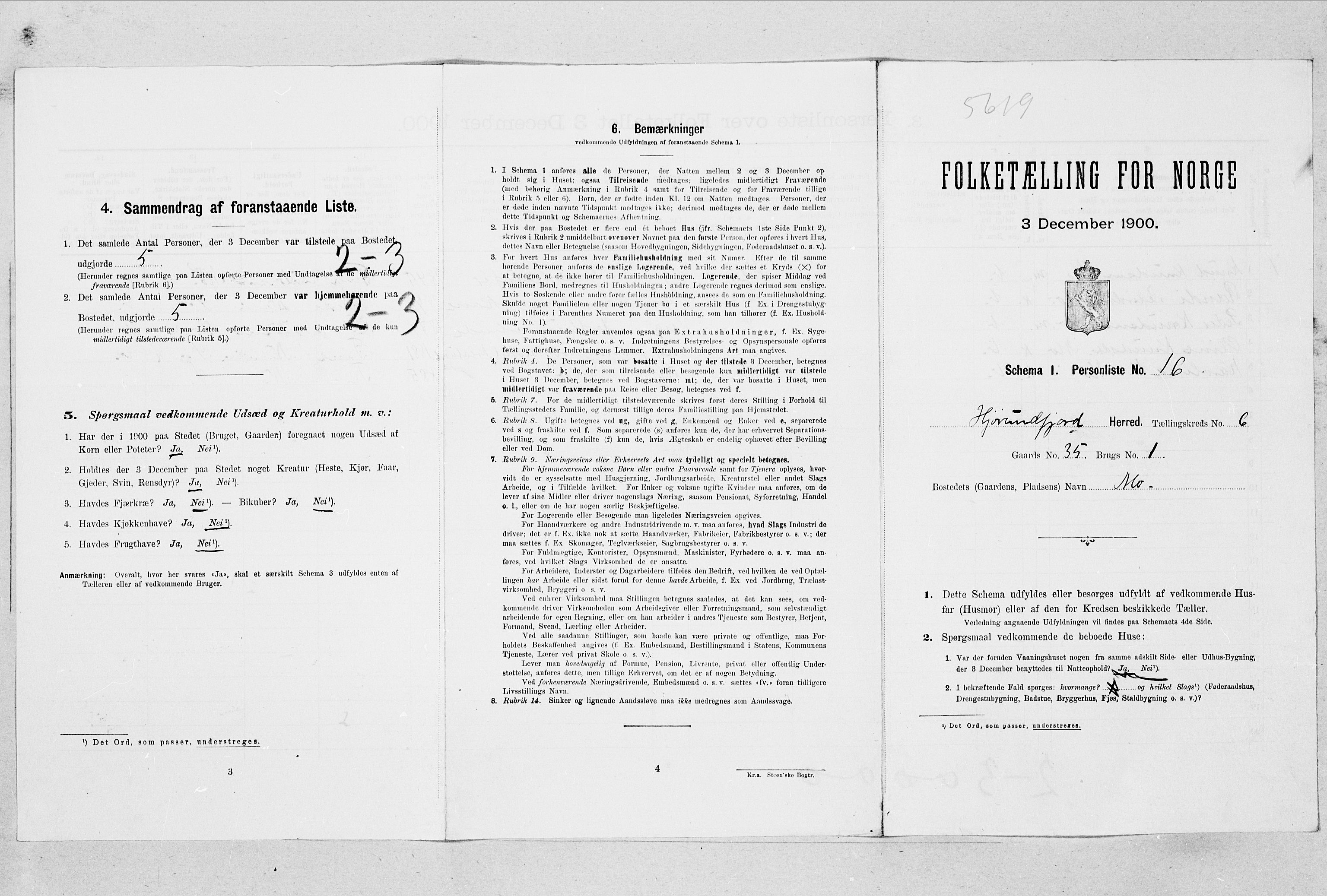 SAT, 1900 census for Hjørundfjord, 1900, p. 331