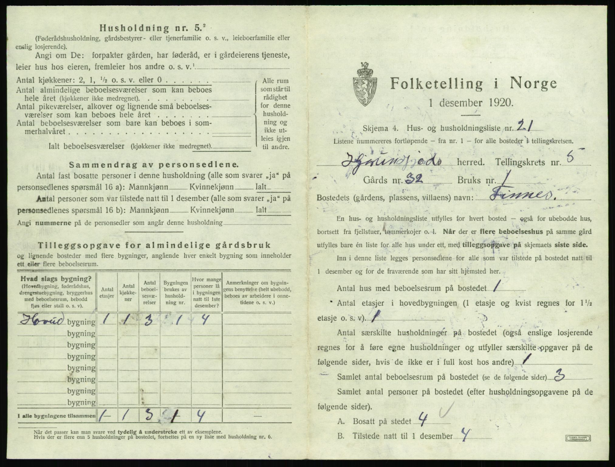 SAT, 1920 census for Hjørundfjord, 1920, p. 265