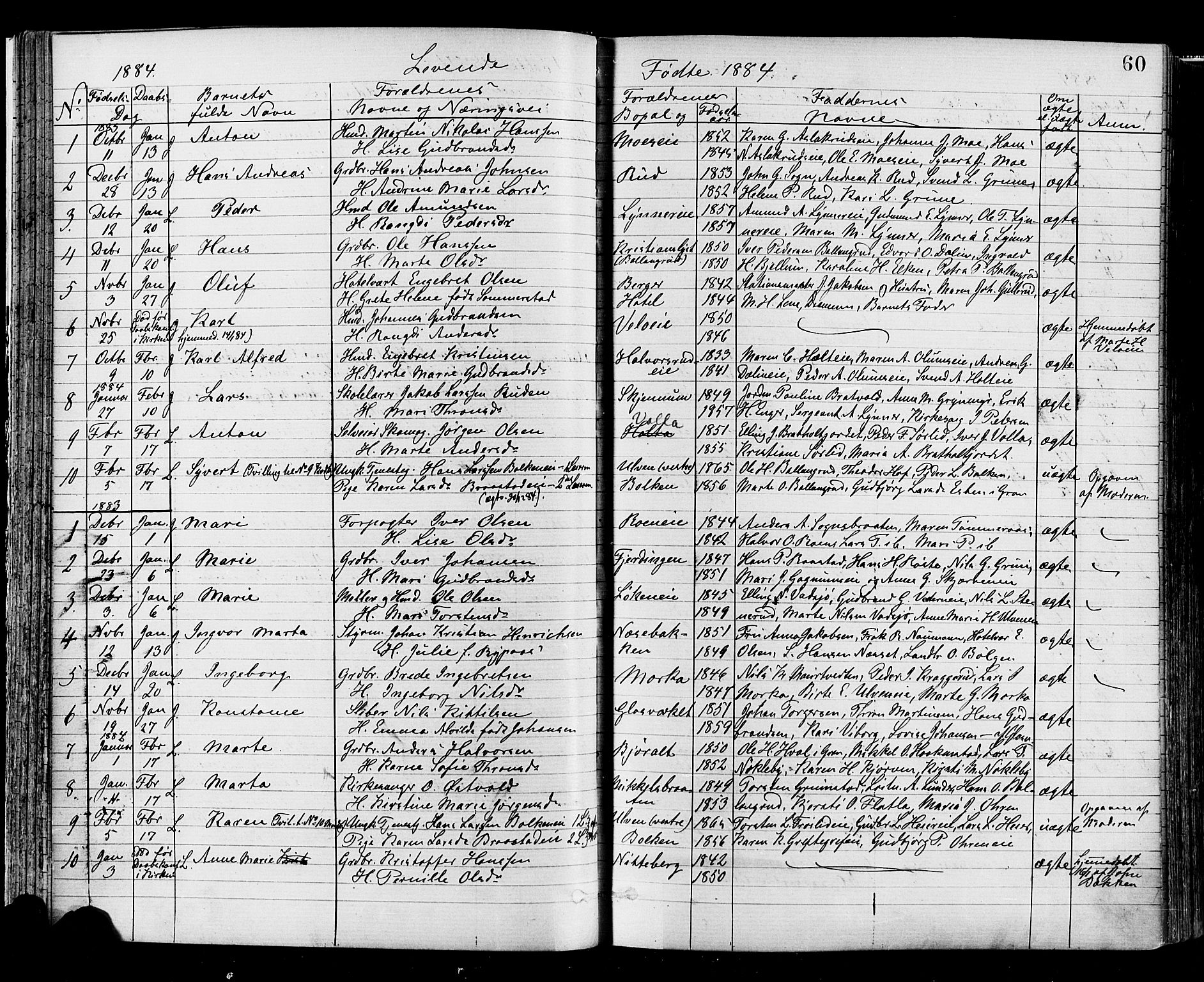 Jevnaker prestekontor, AV/SAH-PREST-116/H/Ha/Haa/L0008: Parish register (official) no. 8, 1877-1890, p. 60