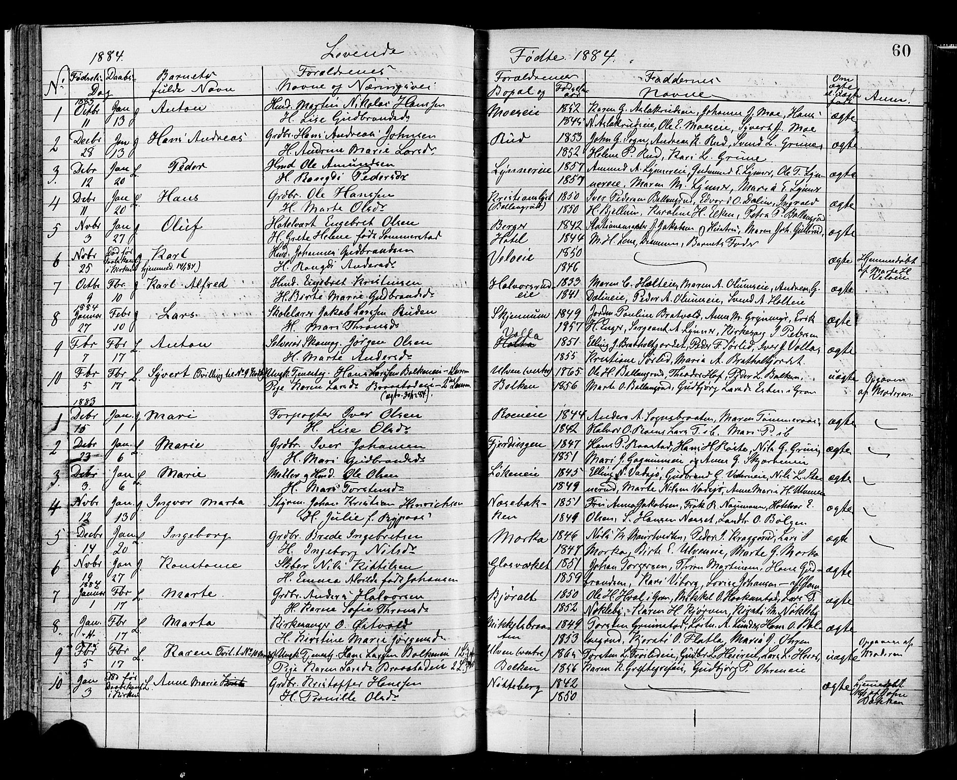 Jevnaker prestekontor, SAH/PREST-116/H/Ha/Haa/L0008: Parish register (official) no. 8, 1877-1890, p. 60