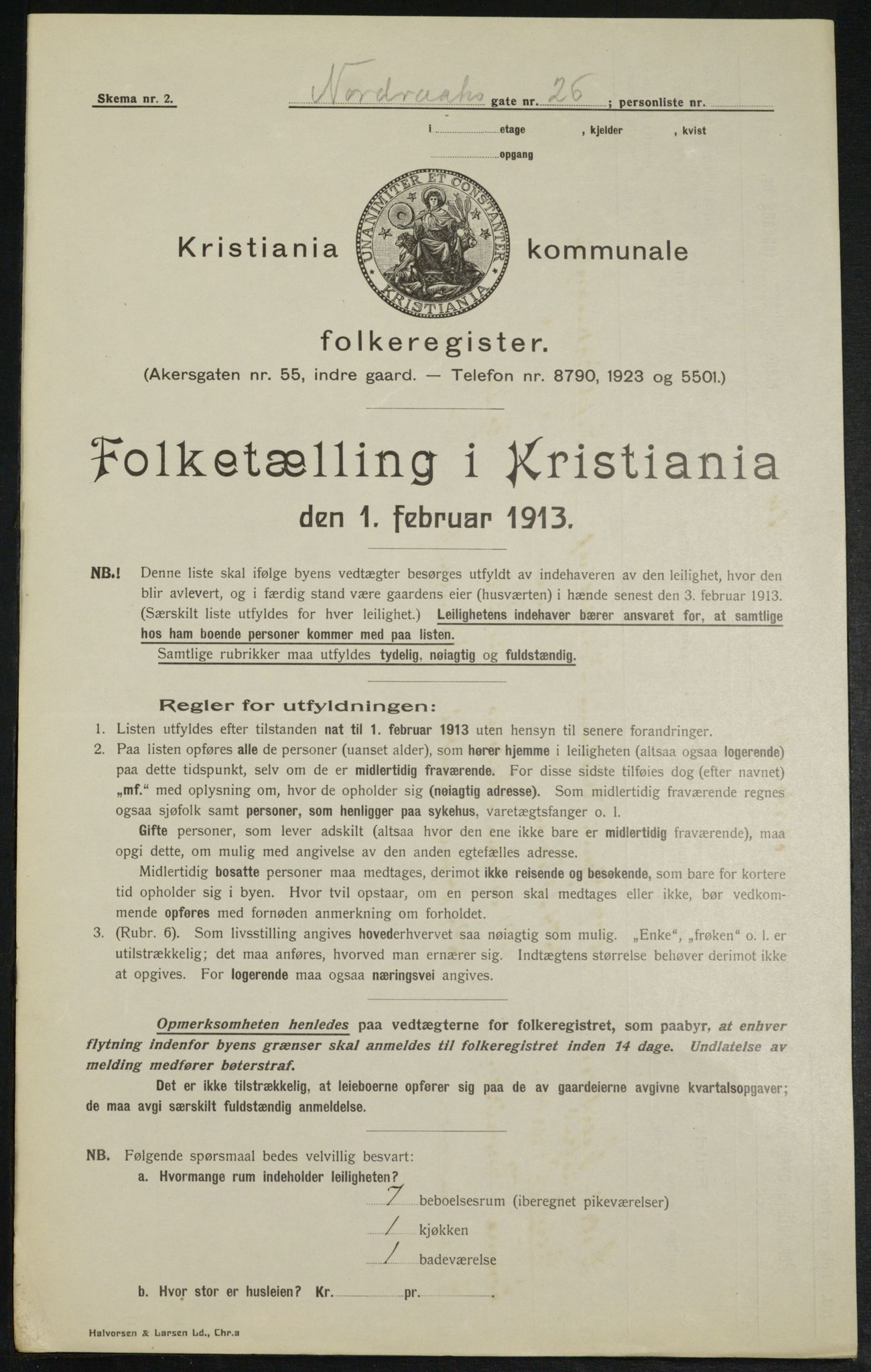 OBA, Municipal Census 1913 for Kristiania, 1913, p. 73513