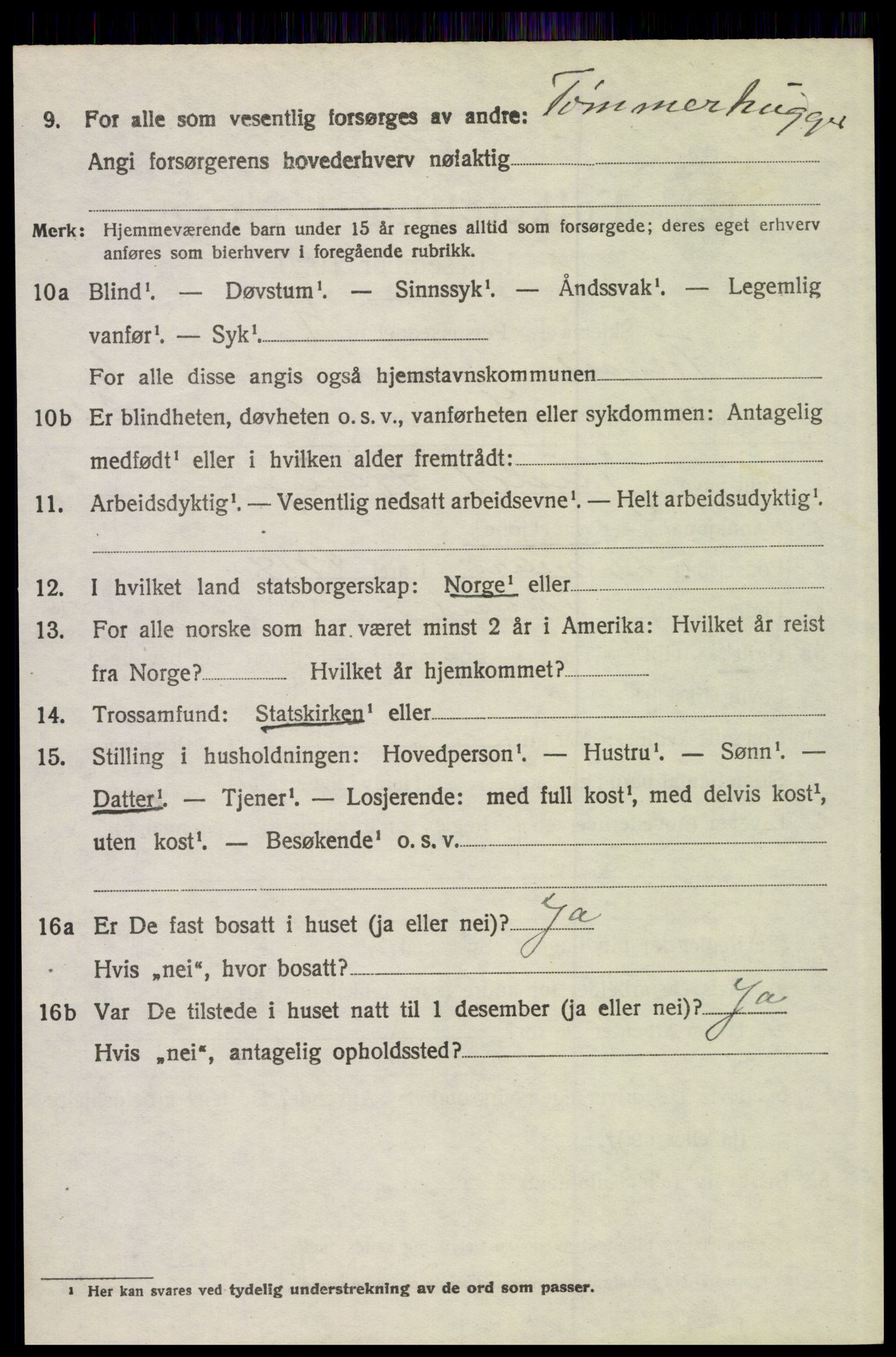 SAH, 1920 census for Trysil, 1920, p. 4608