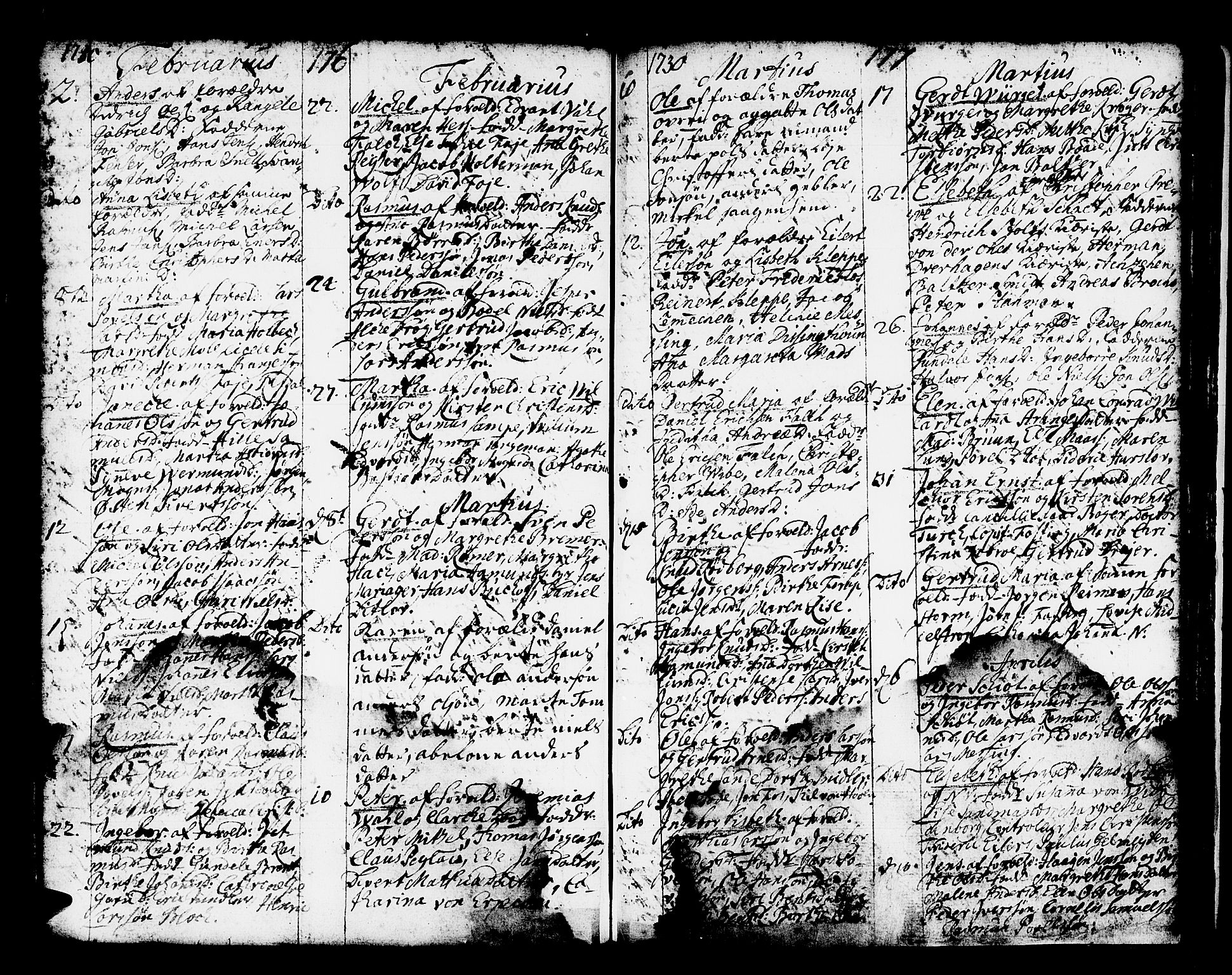 Domkirken sokneprestembete, SAB/A-74801/H/Haa/L0001: Parish register (official) no. A 1, 1719-1732, p. 176-177