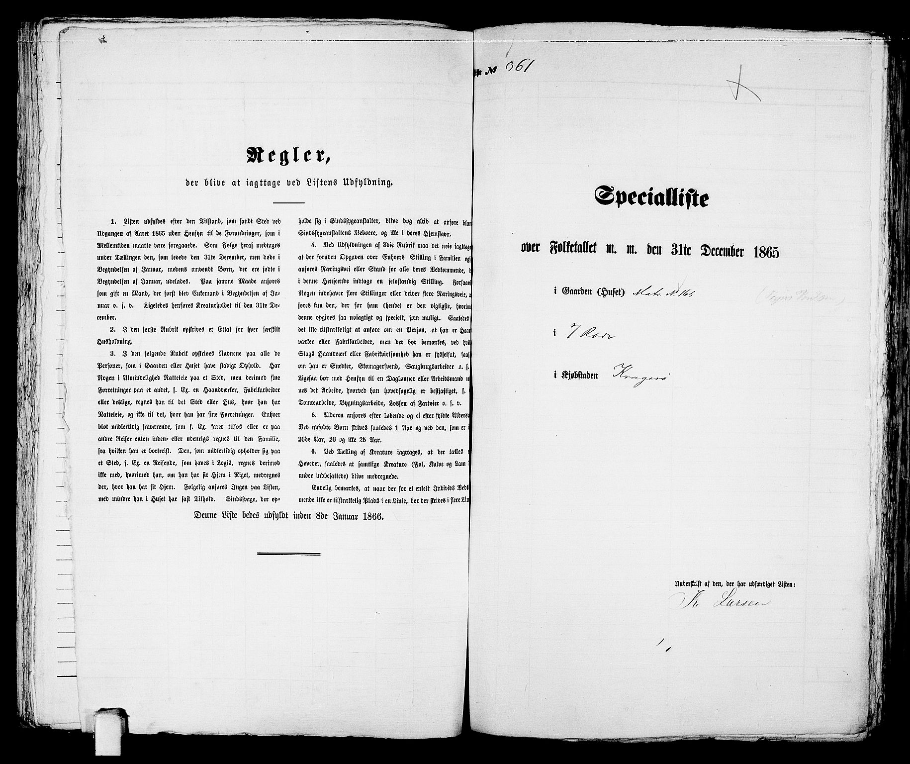 RA, 1865 census for Kragerø/Kragerø, 1865, p. 737