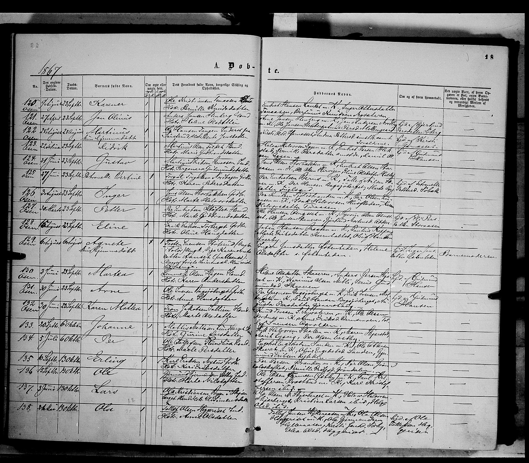 Trysil prestekontor, AV/SAH-PREST-046/H/Ha/Haa/L0006: Parish register (official) no. 6, 1866-1873, p. 18