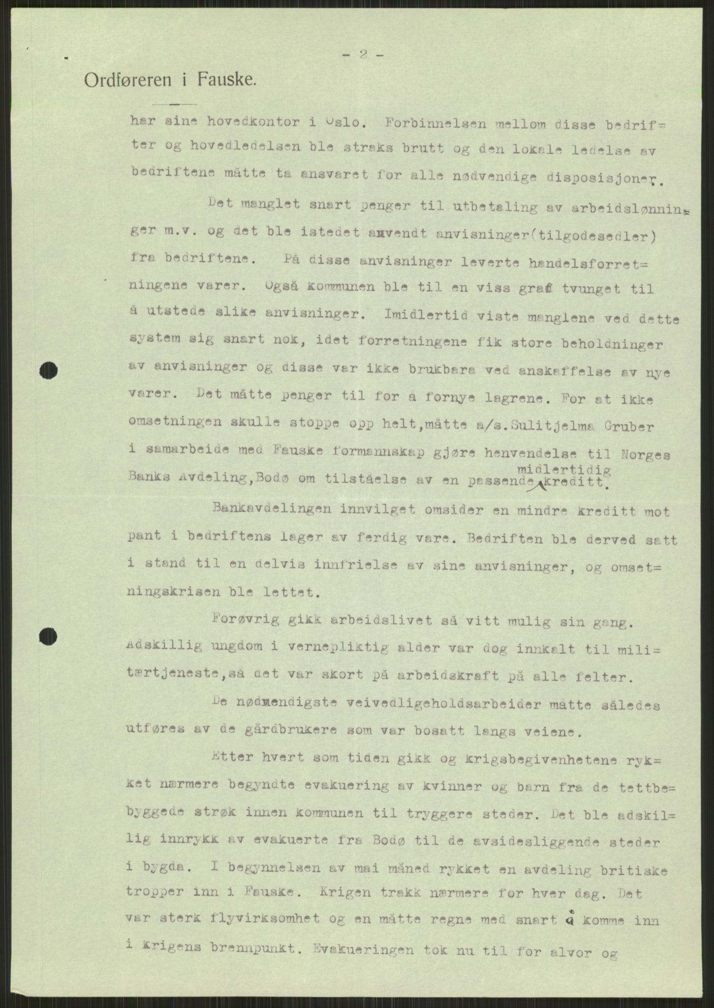 Forsvaret, Forsvarets krigshistoriske avdeling, AV/RA-RAFA-2017/Y/Ya/L0017: II-C-11-31 - Fylkesmenn.  Rapporter om krigsbegivenhetene 1940., 1940, p. 141