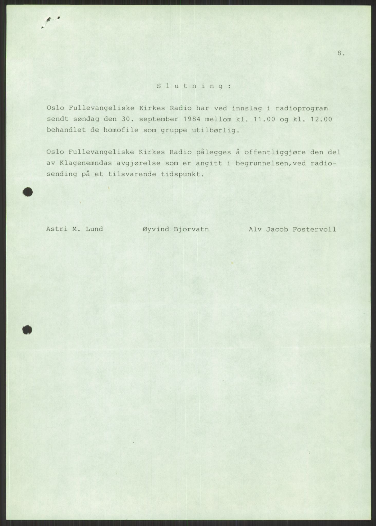 Det Norske Forbundet av 1948/Landsforeningen for Lesbisk og Homofil Frigjøring, RA/PA-1216/D/Dd/L0001: Diskriminering, 1973-1991, p. 1243