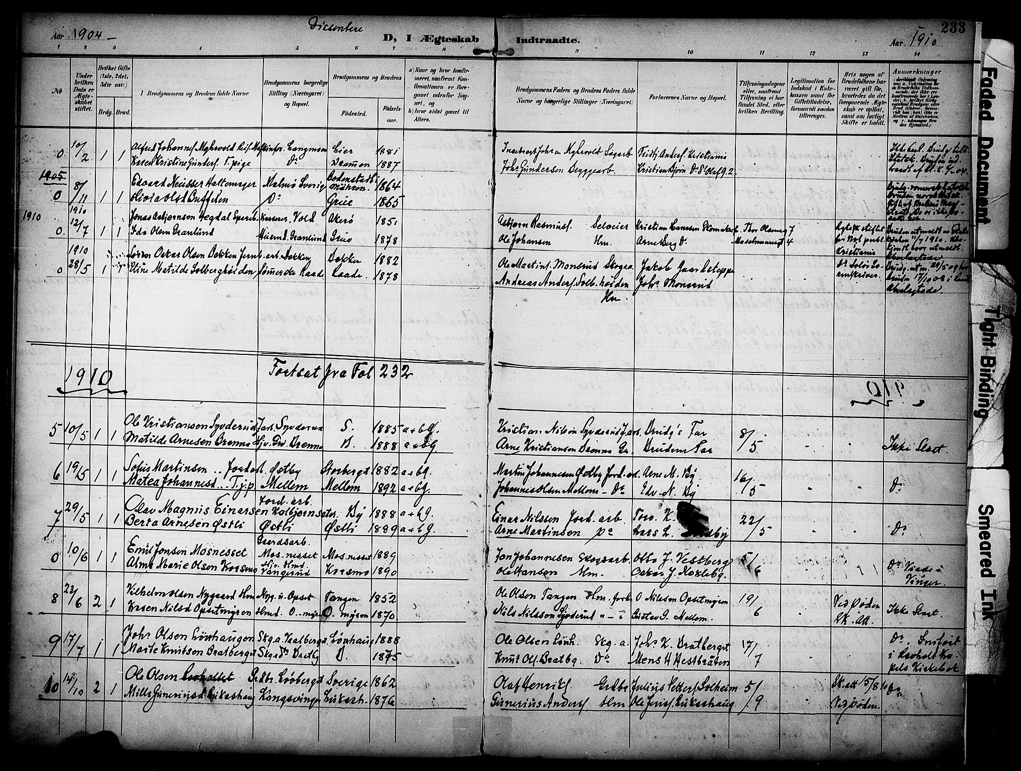 Grue prestekontor, SAH/PREST-036/H/Ha/Haa/L0013: Parish register (official) no. 13, 1898-1910, p. 233