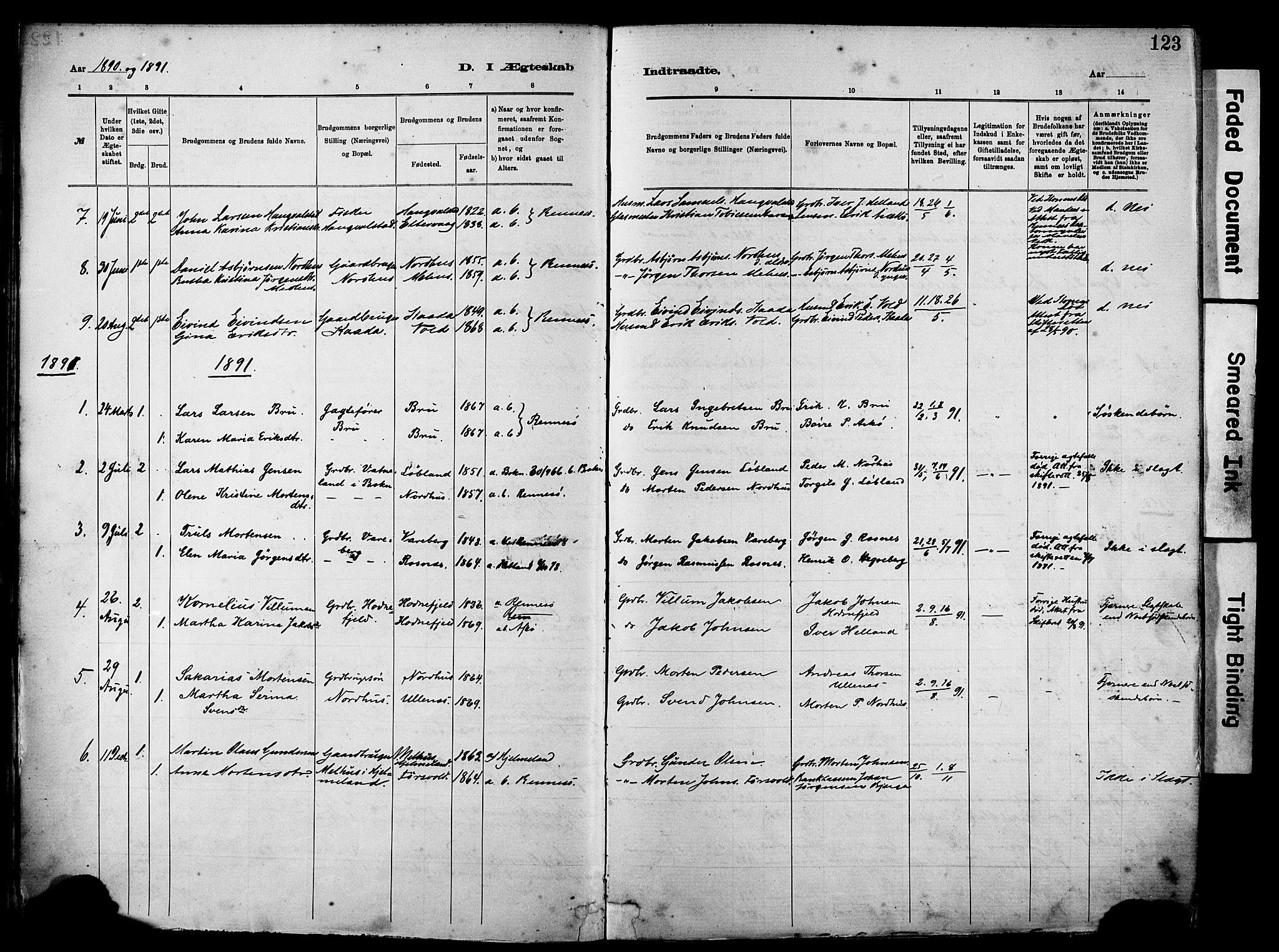 Rennesøy sokneprestkontor, AV/SAST-A -101827/H/Ha/Haa/L0012: Parish register (official) no. A 13, 1885-1917, p. 123