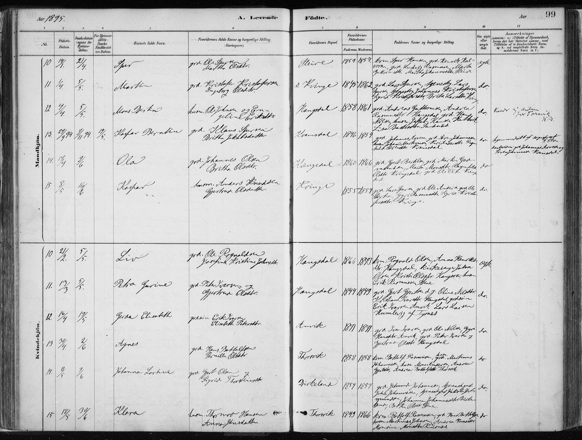 Masfjorden Sokneprestembete, AV/SAB-A-77001: Parish register (official) no. B  1, 1876-1899, p. 99