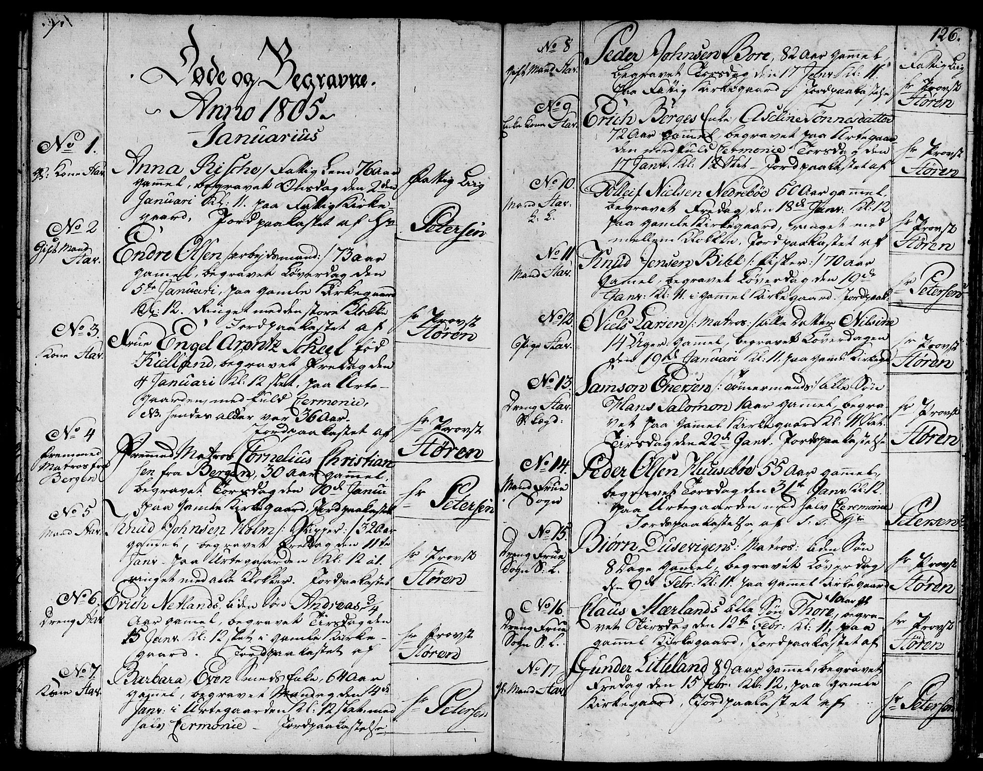 Domkirken sokneprestkontor, SAST/A-101812/001/30/30BA/L0007: Parish register (official) no. A 7, 1789-1815, p. 126