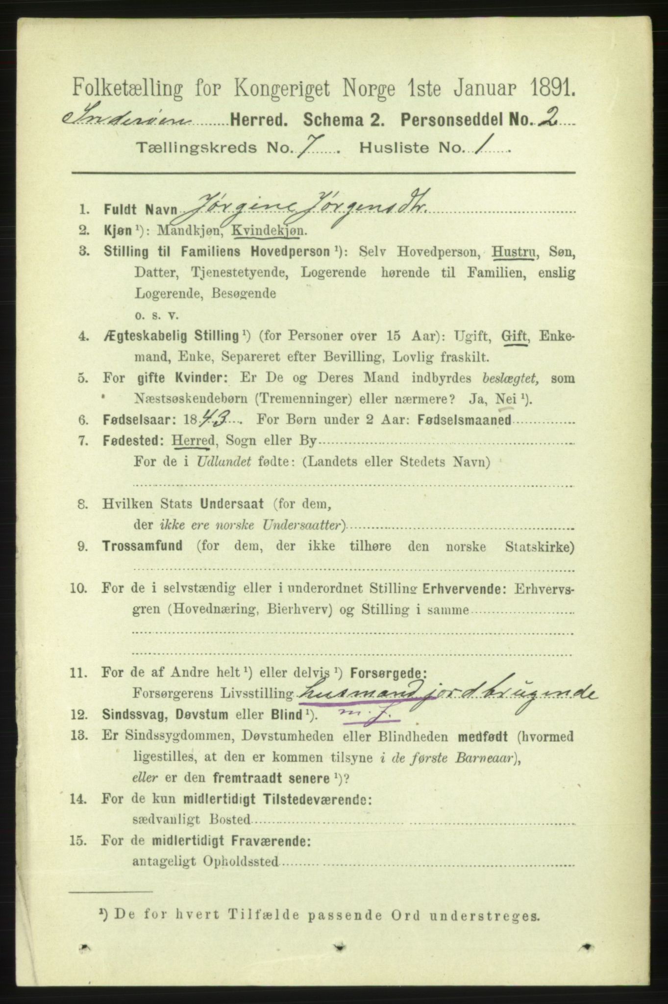 RA, 1891 census for 1729 Inderøy, 1891, p. 3850