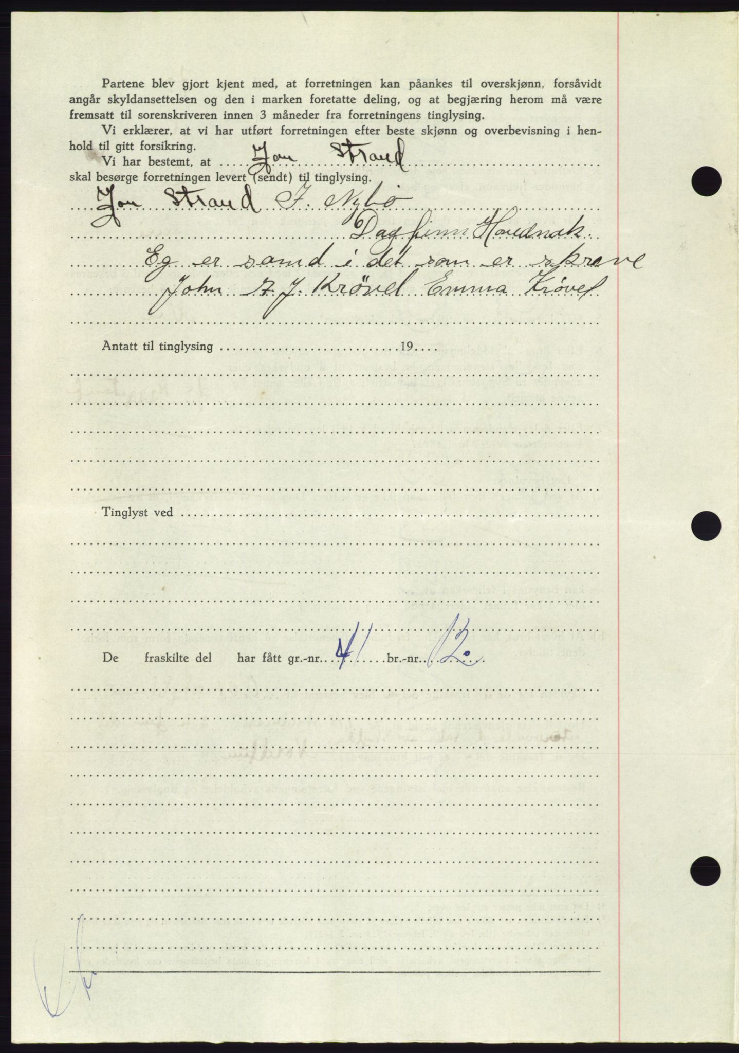Søre Sunnmøre sorenskriveri, AV/SAT-A-4122/1/2/2C/L0090: Mortgage book no. 16A, 1951-1951, Diary no: : 2270/1951