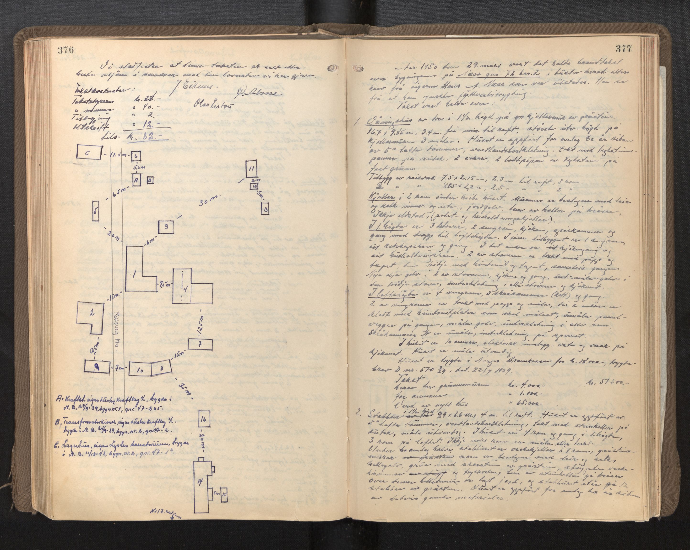 Lensmannen i Luster, AV/SAB-A-29301/0012/L0005: Branntakstprotokoll, 1928-1955, p. 376-377