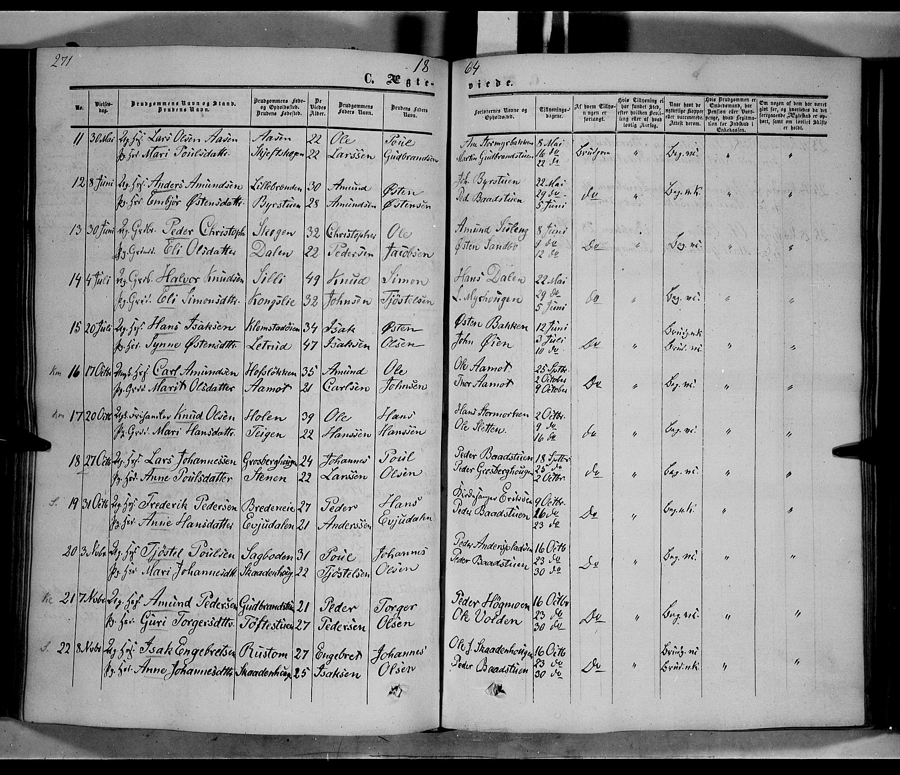 Nord-Fron prestekontor, SAH/PREST-080/H/Ha/Haa/L0001: Parish register (official) no. 1, 1851-1864, p. 271