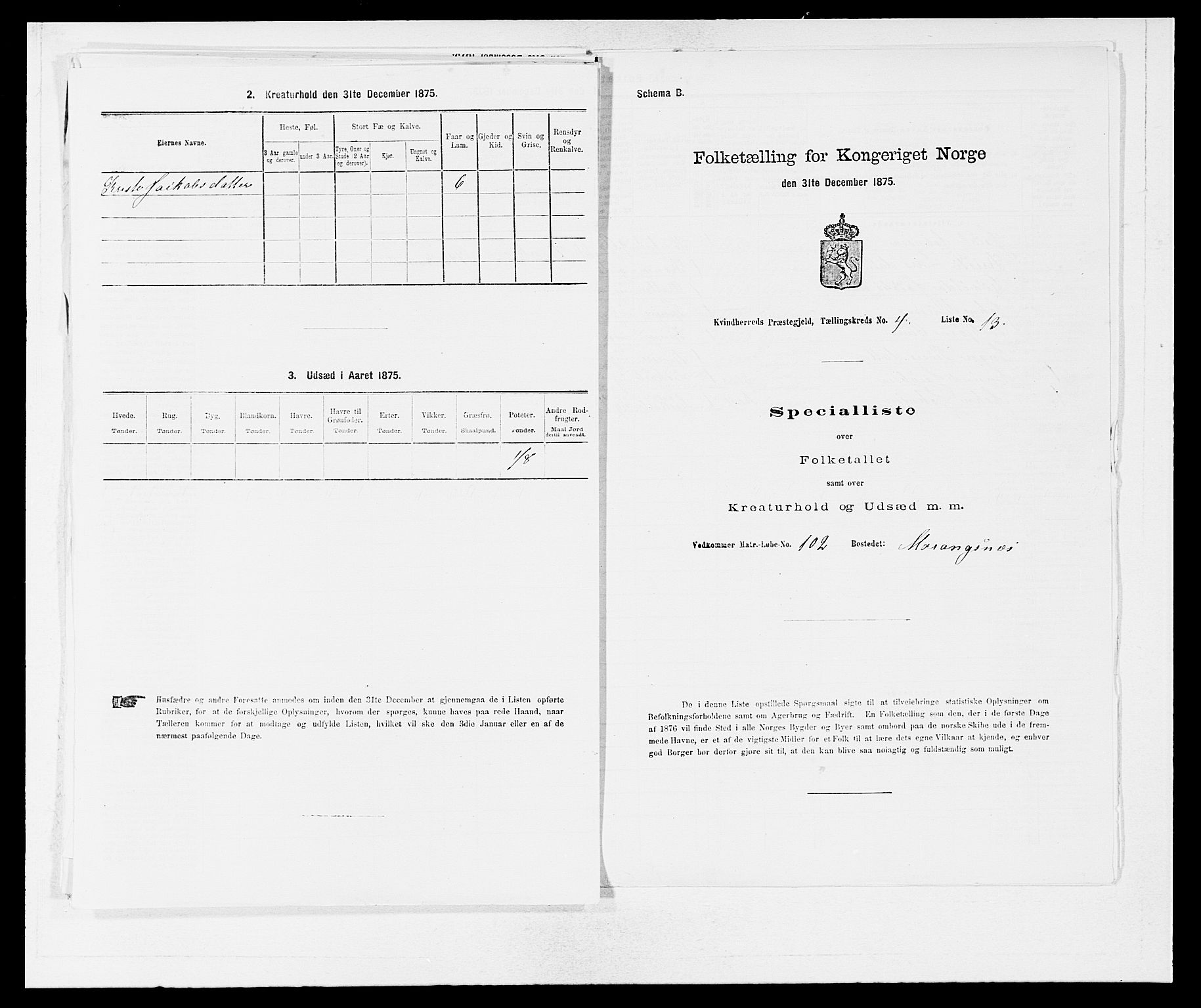 SAB, 1875 census for 1224P Kvinnherad, 1875, p. 397