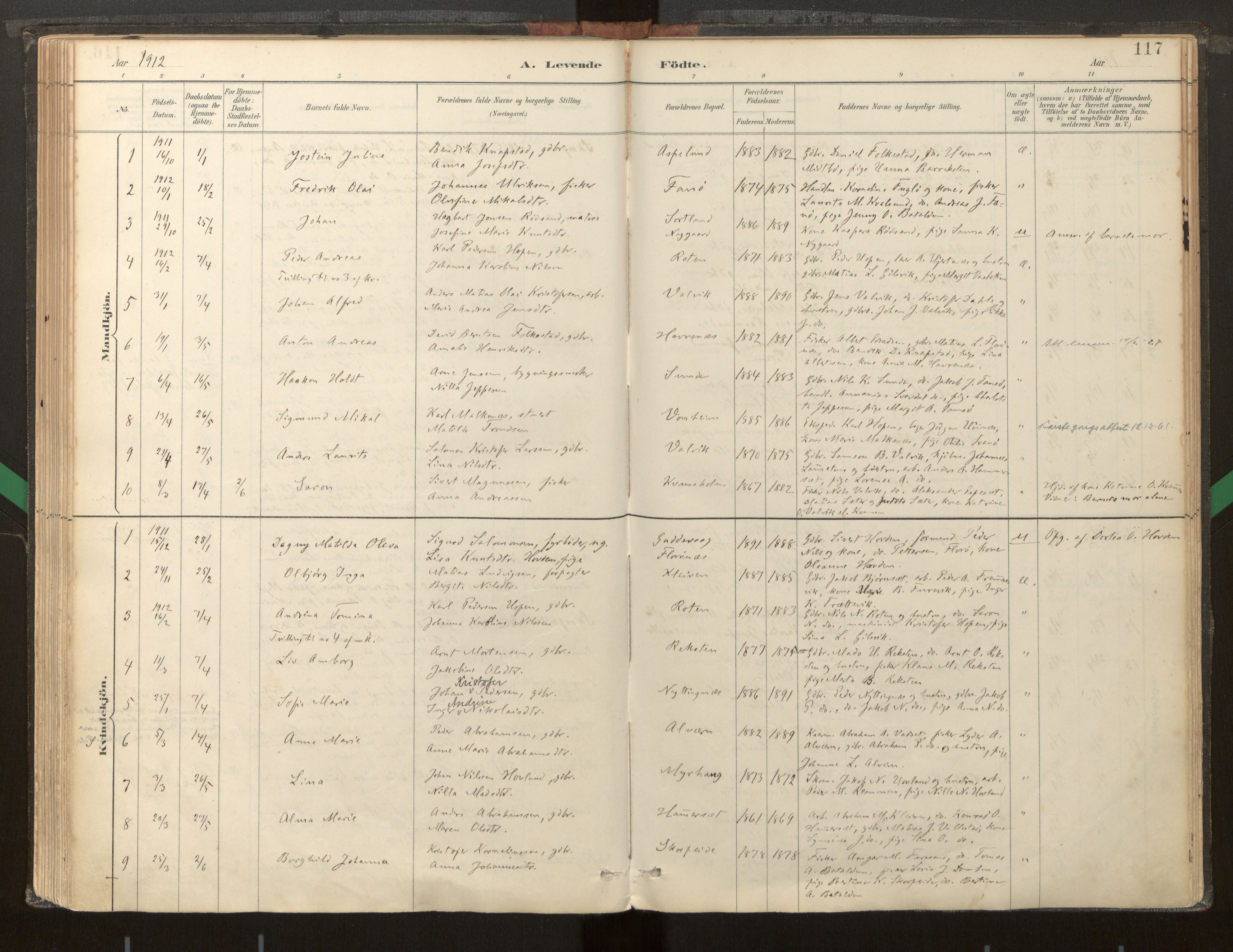 Kinn sokneprestembete, AV/SAB-A-80801/H/Haa/Haab/L0001: Parish register (official) no. B 1, 1886-1921, p. 117