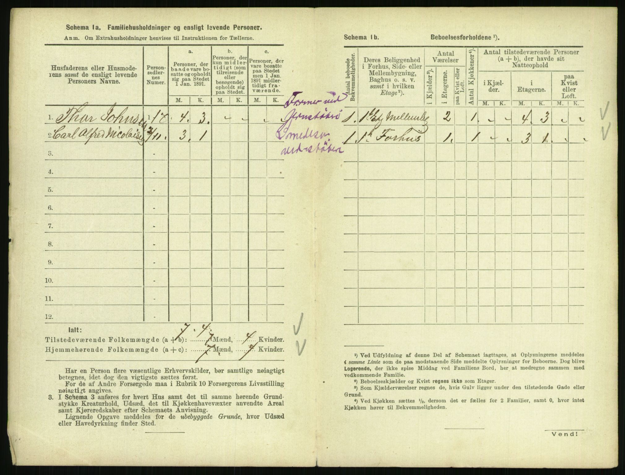 RA, 1891 census for 0801 Kragerø, 1891, p. 1453