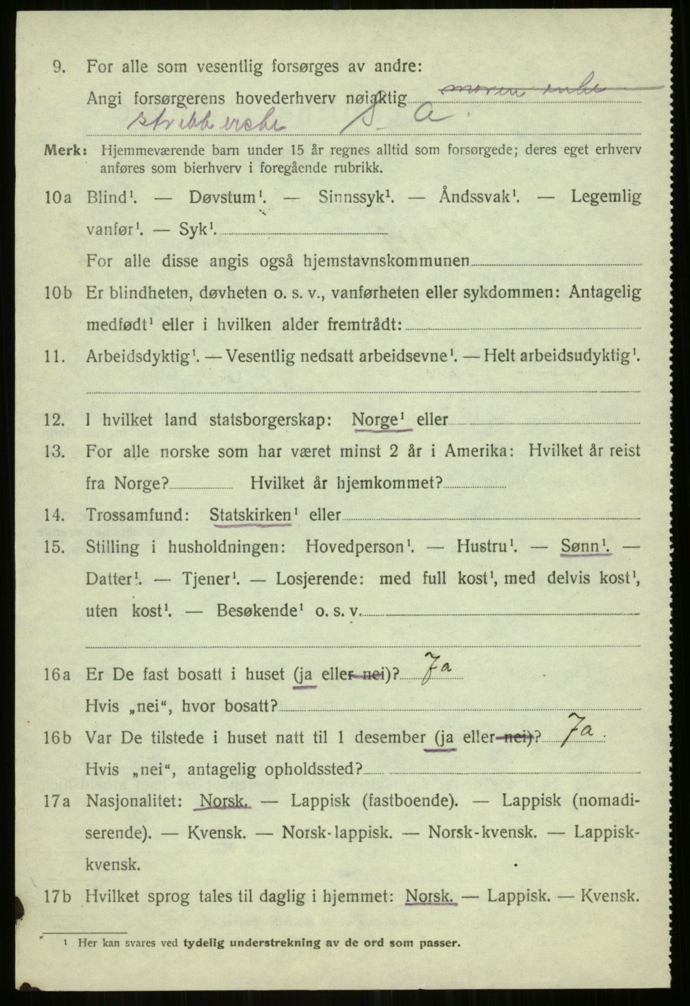 SATØ, 1920 census for Helgøy, 1920, p. 1138
