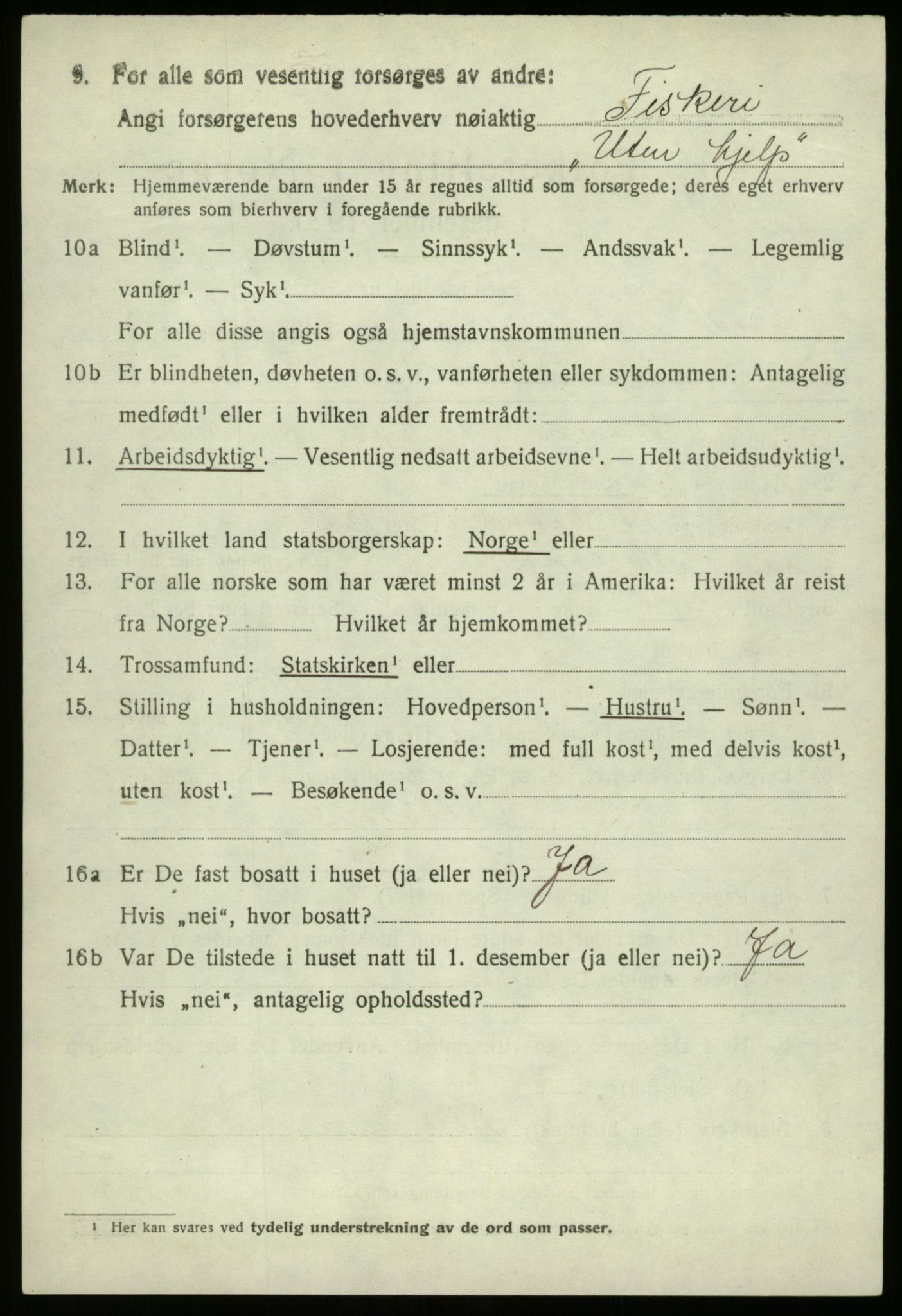 SAB, 1920 census for Bremanger, 1920, p. 5009