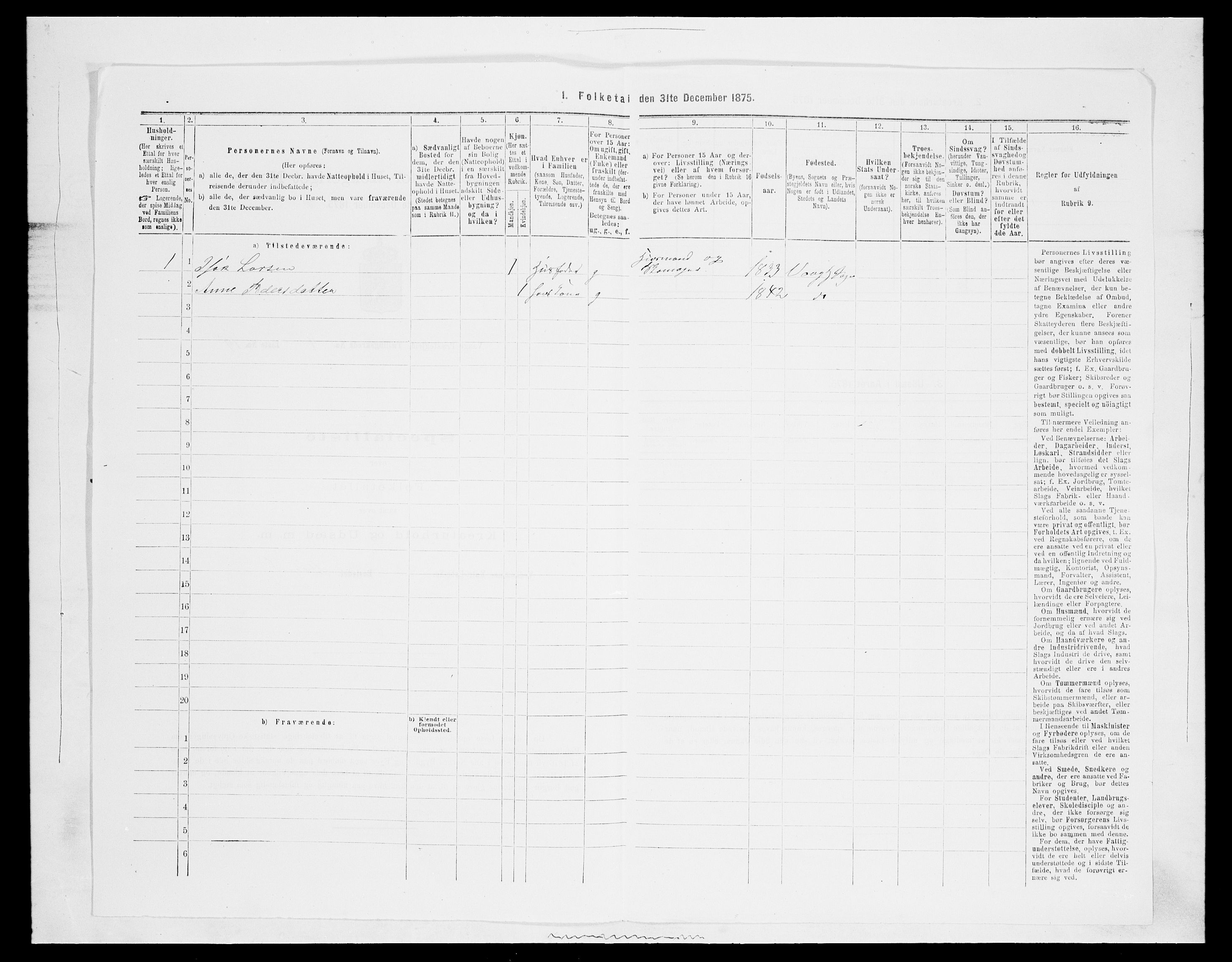 SAH, 1875 census for 0515P Vågå, 1875, p. 722