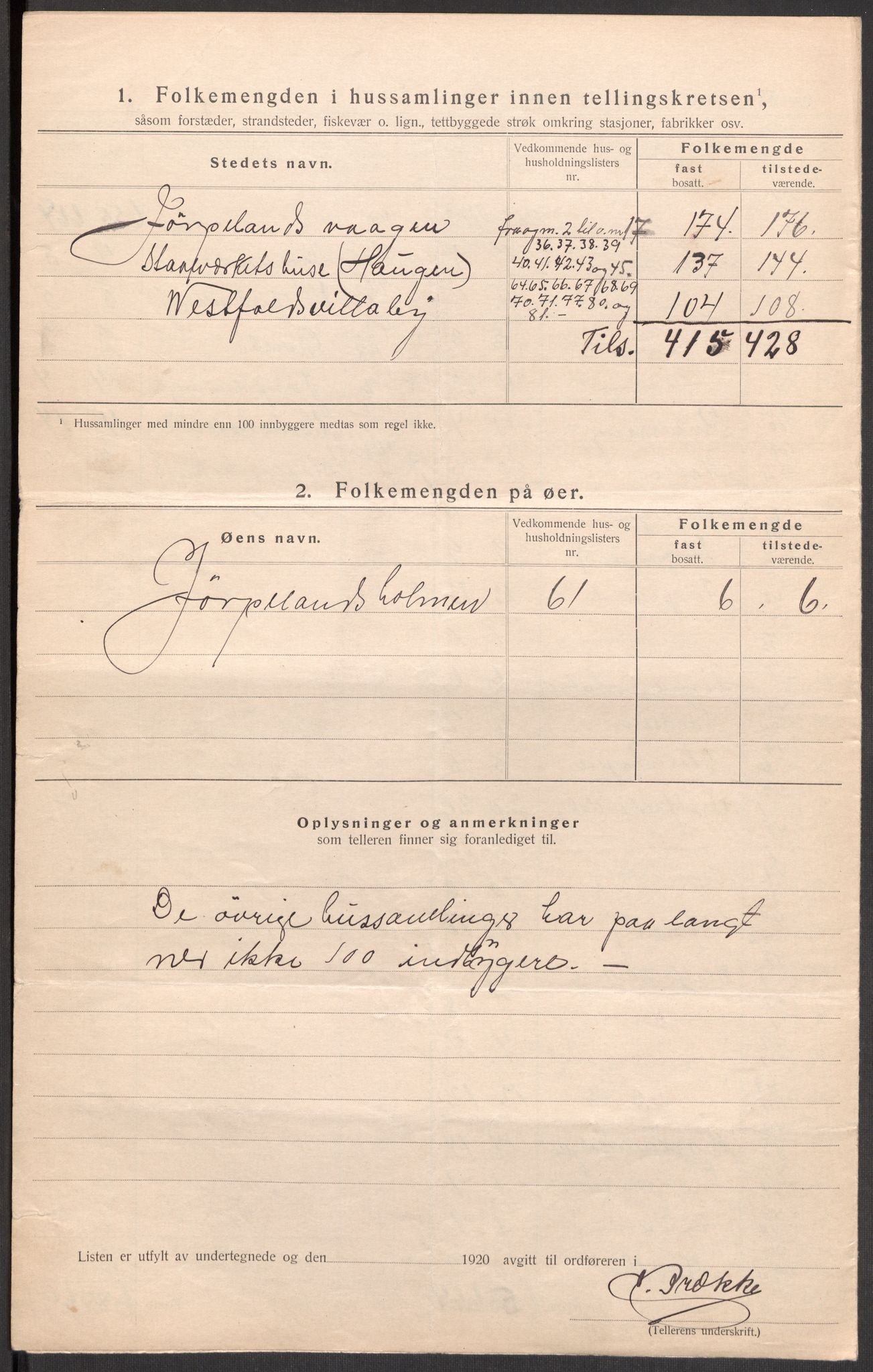 SAST, 1920 census for Strand, 1920, p. 32