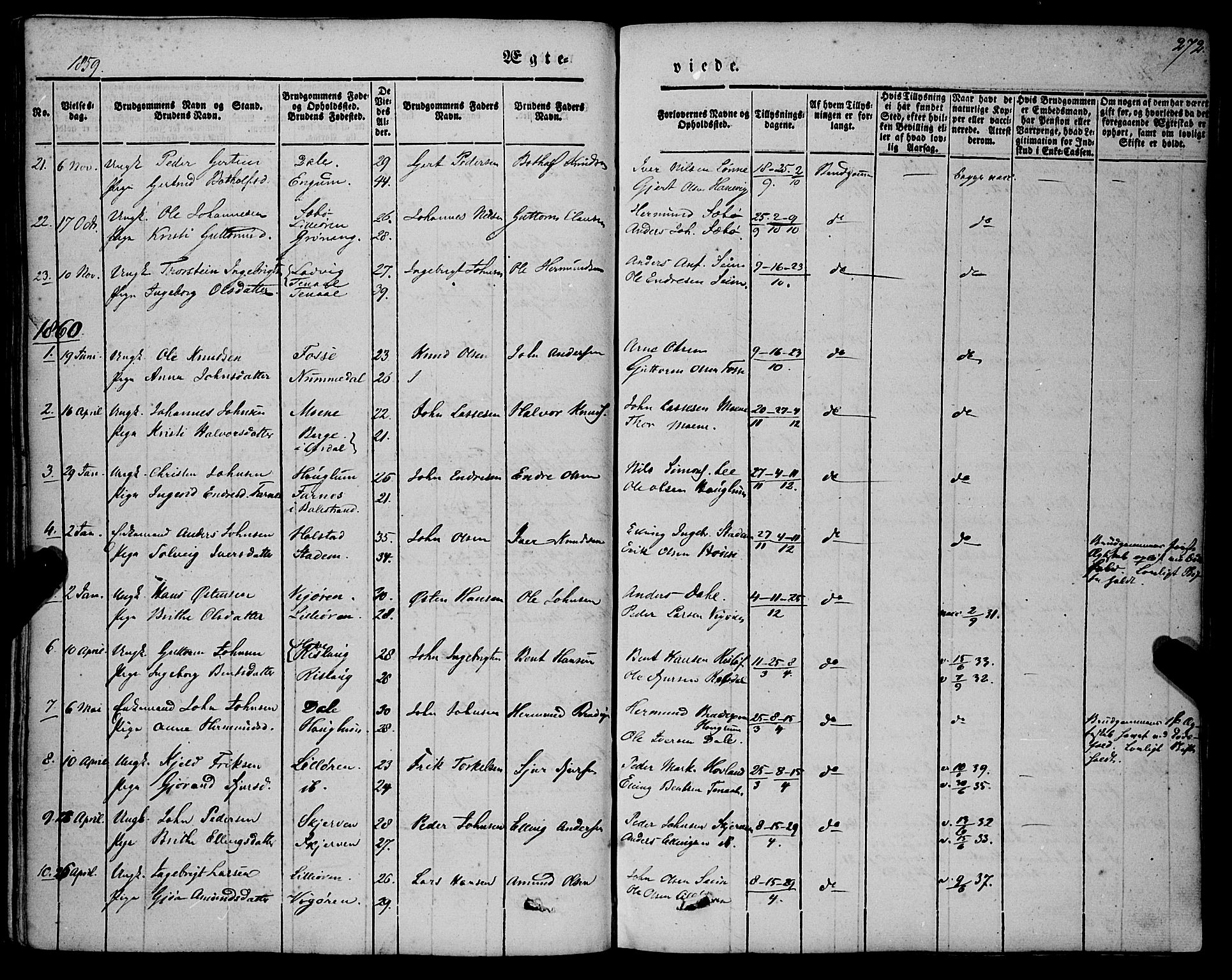 Vik sokneprestembete, AV/SAB-A-81501/H/Haa/Haaa/L0008: Parish register (official) no. A 8, 1846-1865, p. 272