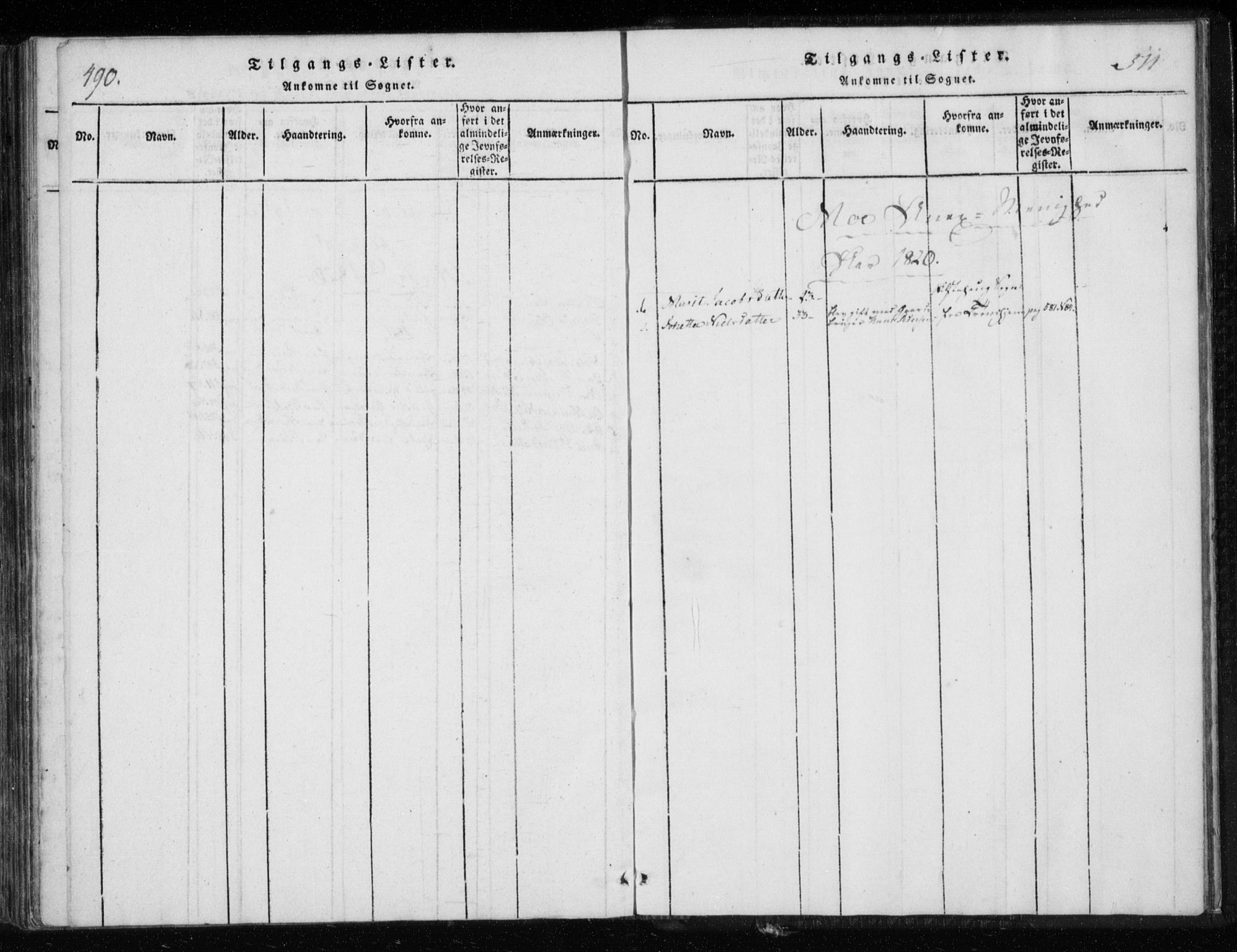 Ministerialprotokoller, klokkerbøker og fødselsregistre - Nordland, SAT/A-1459/825/L0353: Parish register (official) no. 825A07, 1820-1826, p. 510-511