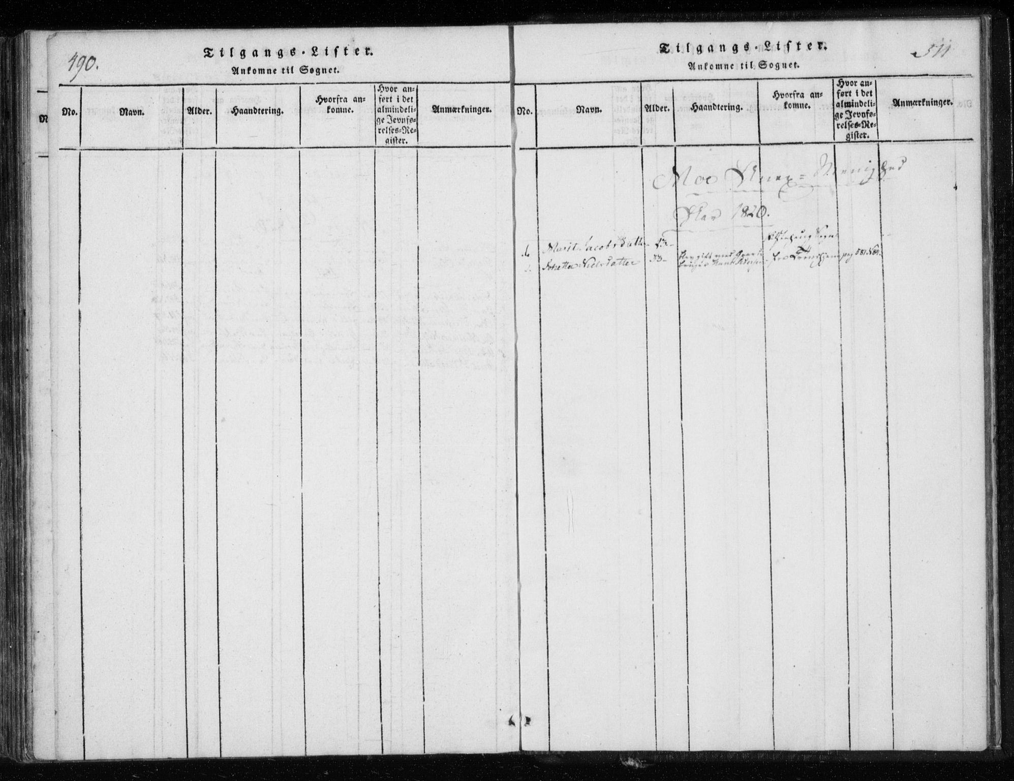 Ministerialprotokoller, klokkerbøker og fødselsregistre - Nordland, AV/SAT-A-1459/825/L0353: Parish register (official) no. 825A07, 1820-1826, p. 510-511