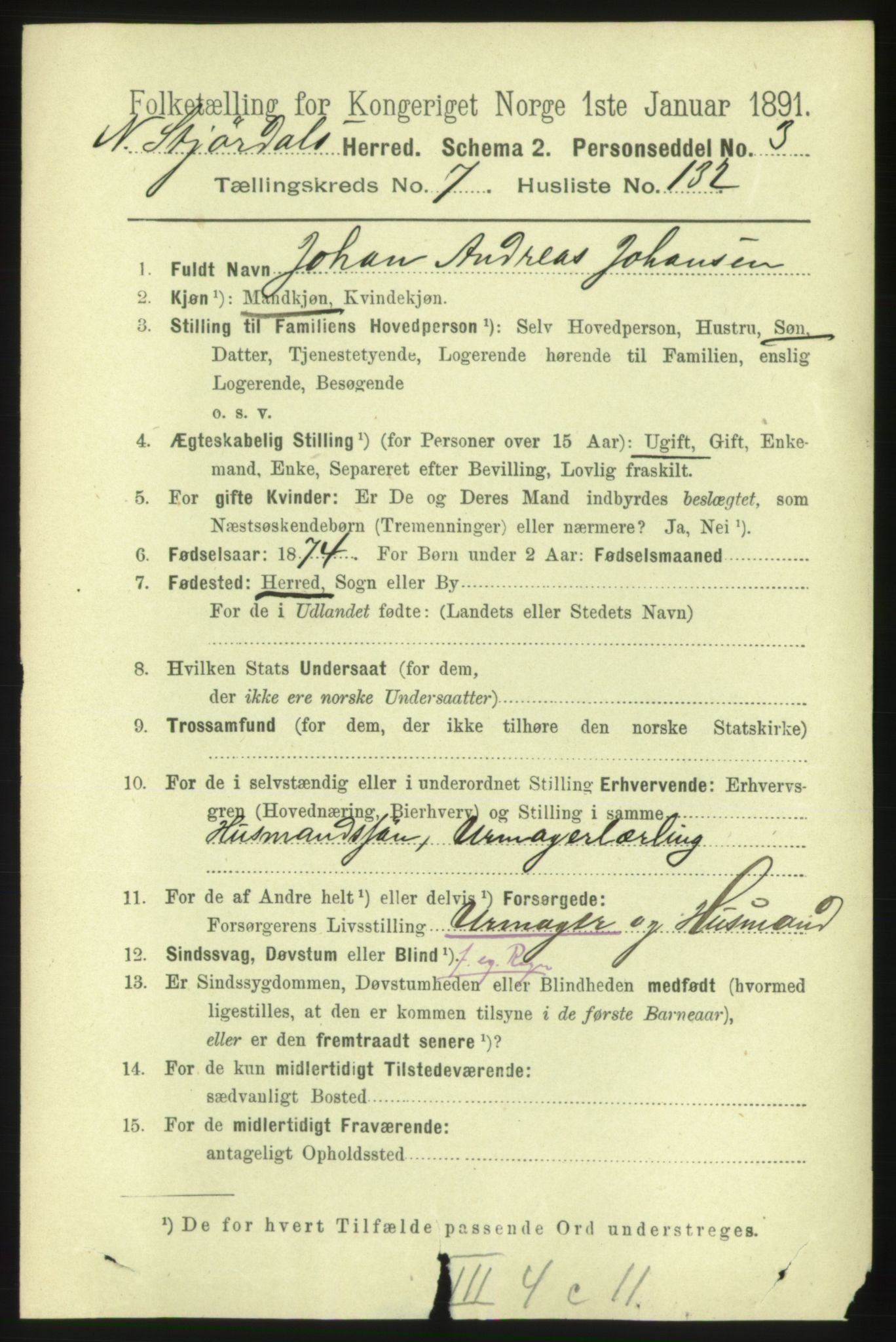 RA, 1891 census for 1714 Nedre Stjørdal, 1891, p. 3735