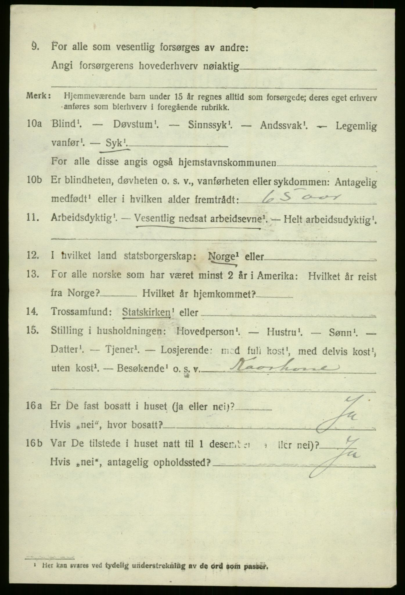 SAB, 1920 census for Vevring, 1920, p. 1319