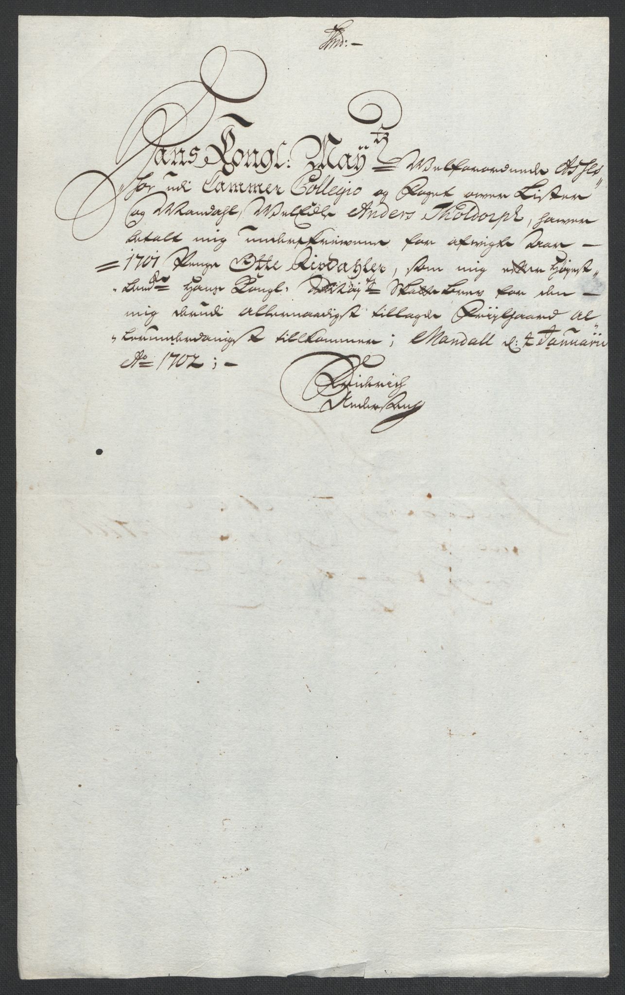 Rentekammeret inntil 1814, Reviderte regnskaper, Fogderegnskap, AV/RA-EA-4092/R43/L2549: Fogderegnskap Lista og Mandal, 1701-1702, p. 177