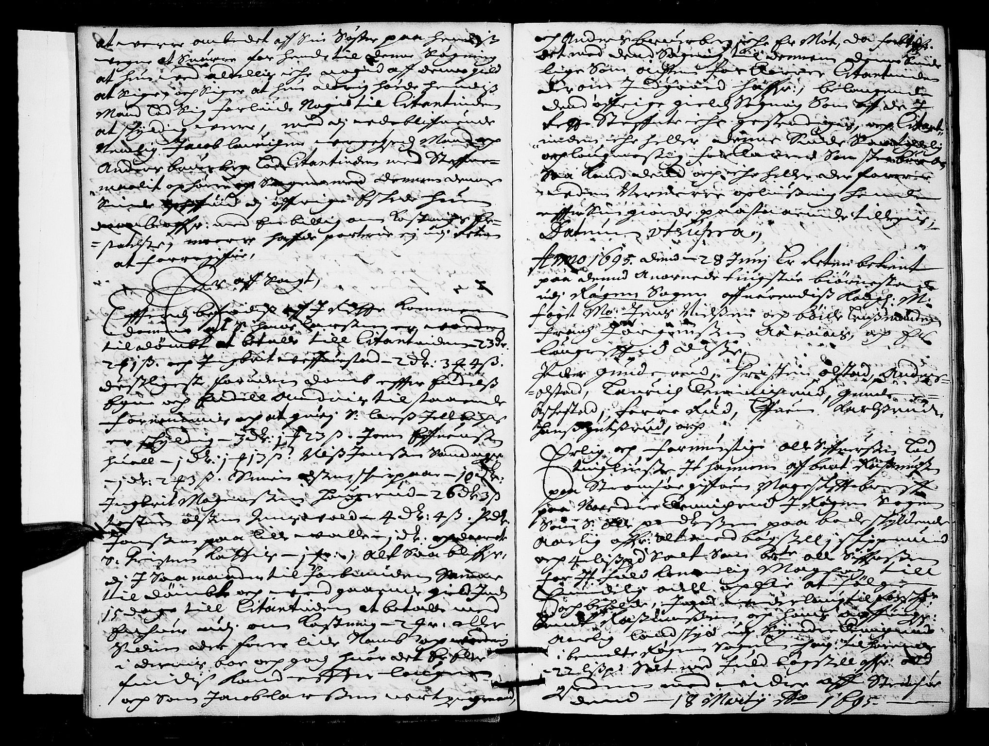 Lier, Røyken og Hurum sorenskriveri, AV/SAKO-A-89/F/Fa/L0036: Tingbok, 1695-1696, p. 10