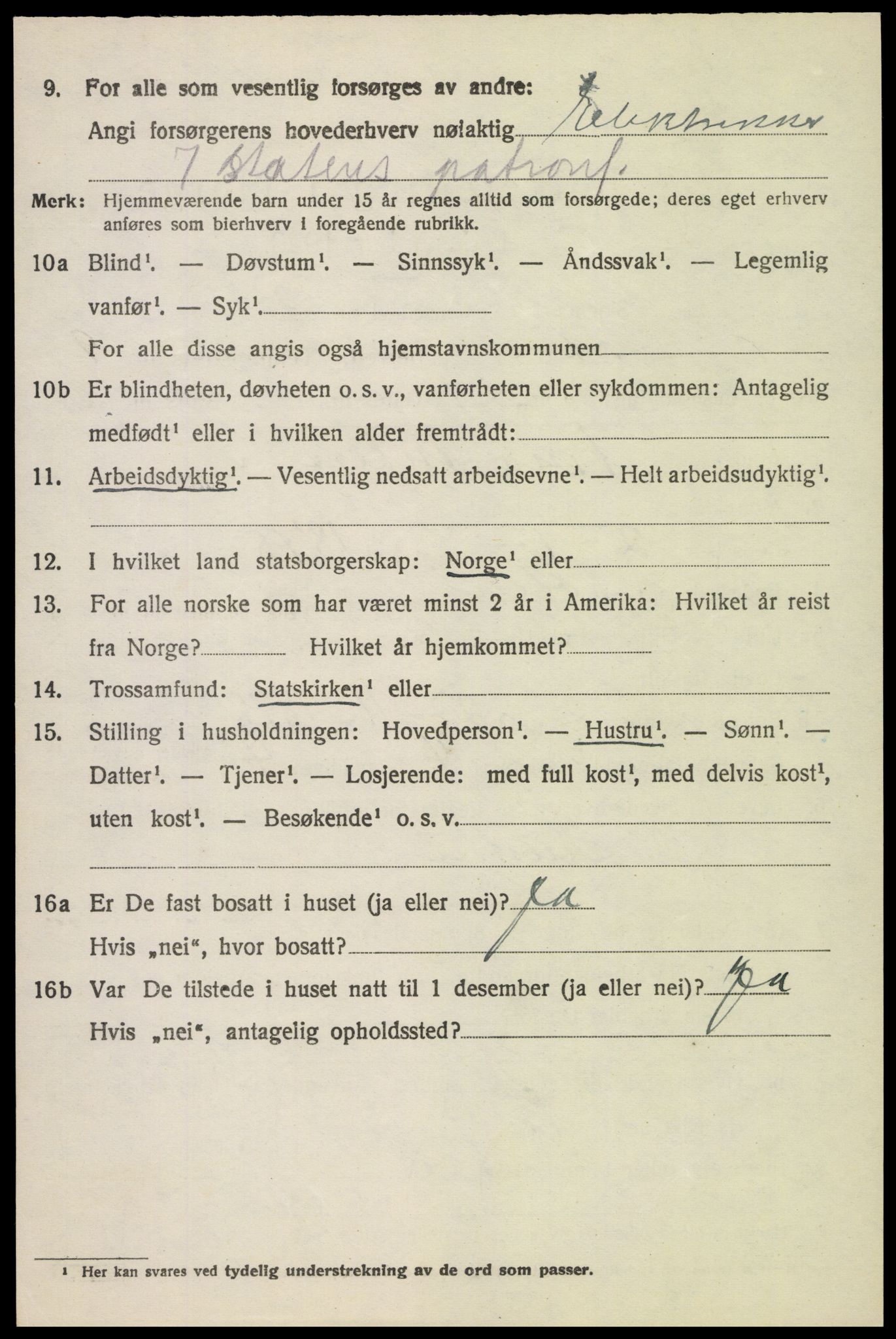 SAH, 1920 census for Vestre Toten, 1920, p. 11887