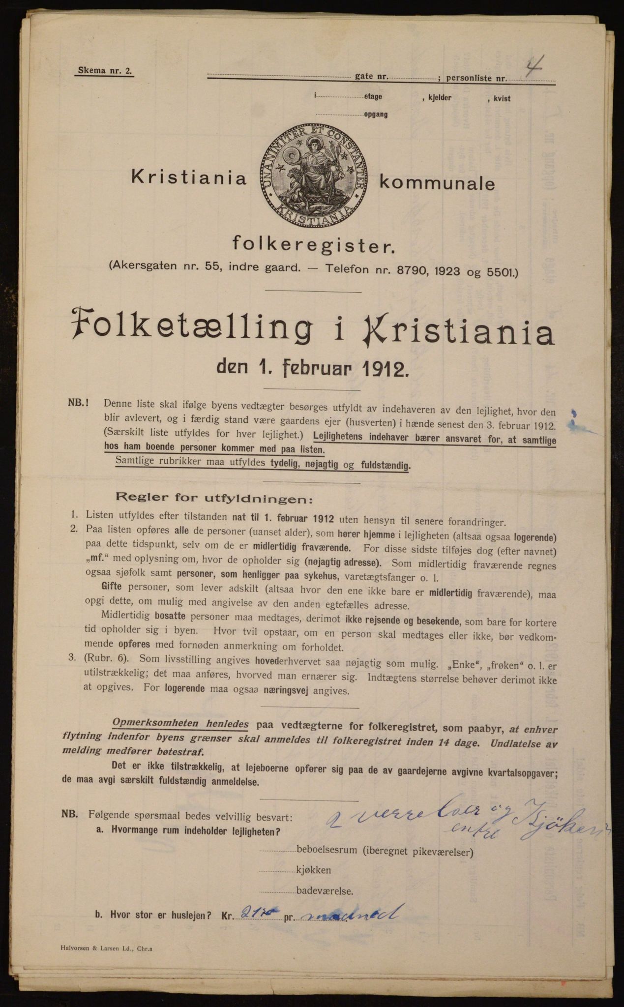 OBA, Municipal Census 1912 for Kristiania, 1912, p. 53691