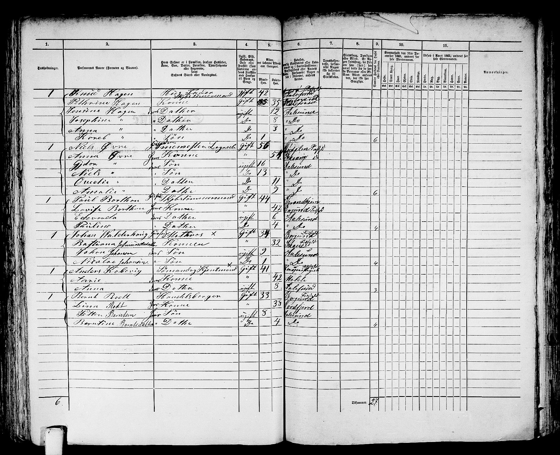 RA, 1865 census for Ålesund, 1865, p. 380