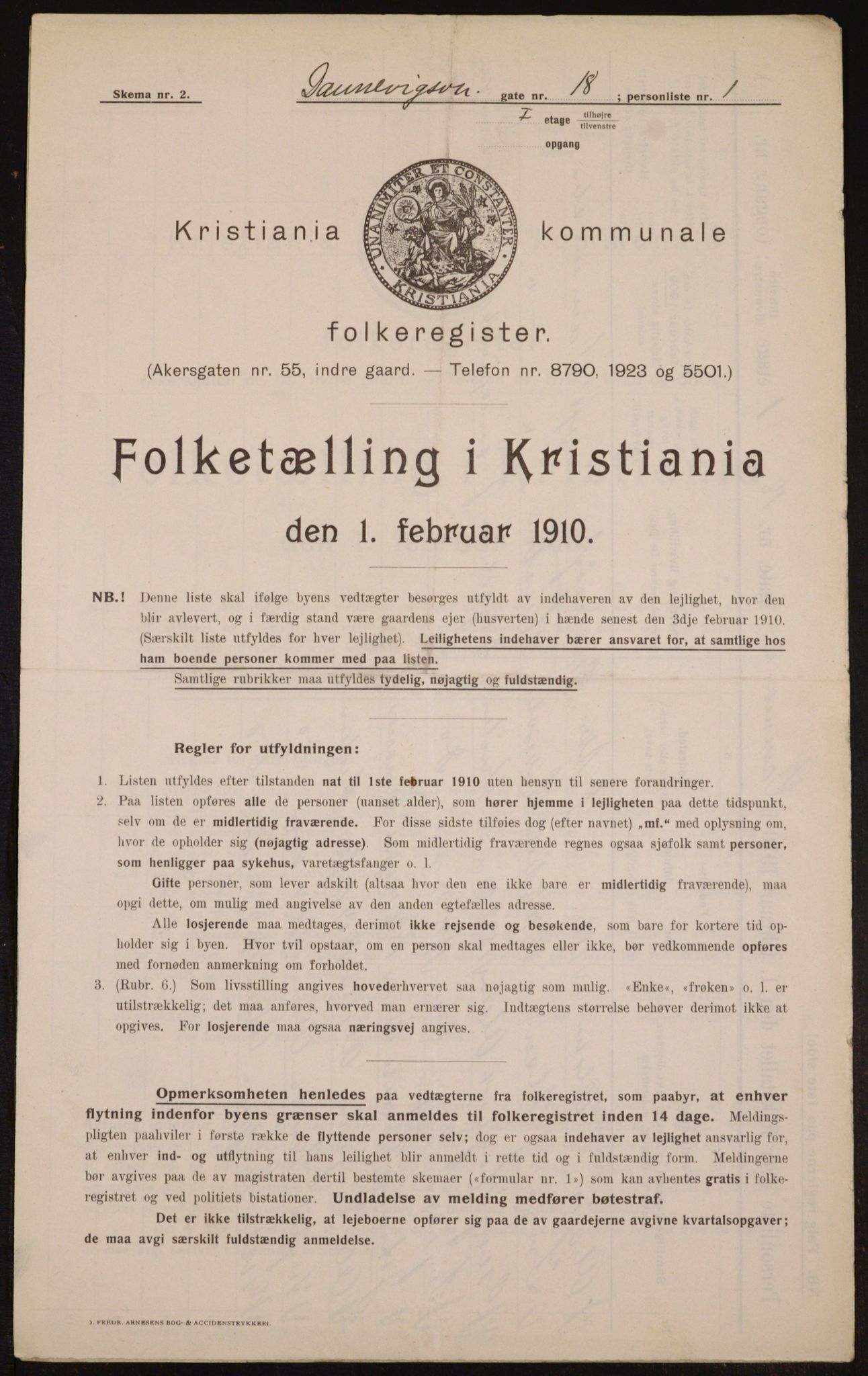 OBA, Municipal Census 1910 for Kristiania, 1910, p. 14695