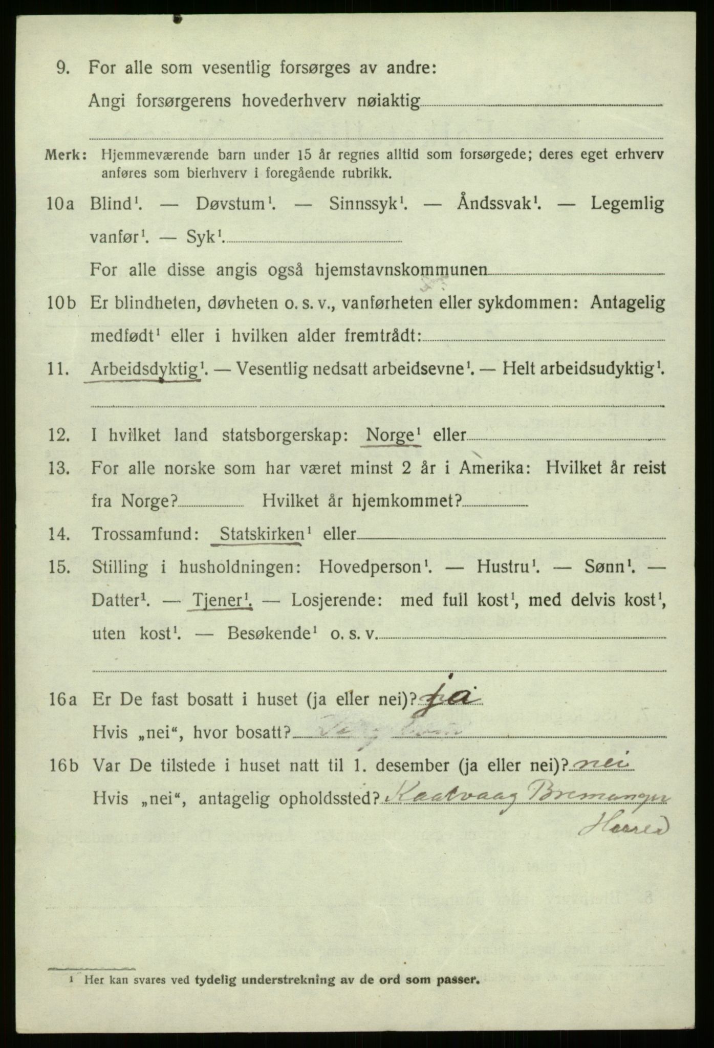 SAB, 1920 census for Davik, 1920, p. 5086