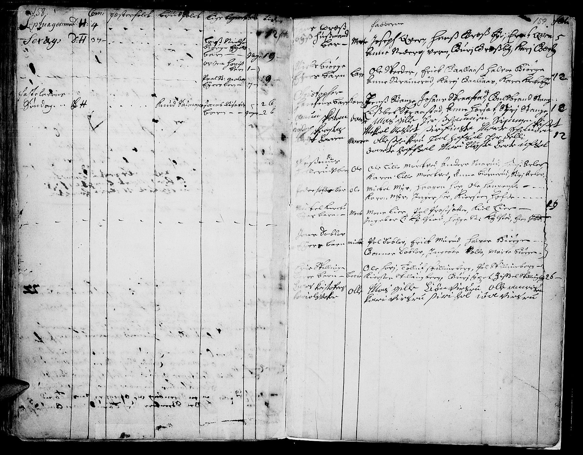 Vang prestekontor, Hedmark, SAH/PREST-008/H/Ha/Haa/L0001: Parish register (official) no. 1, 1683-1713, p. 158-159